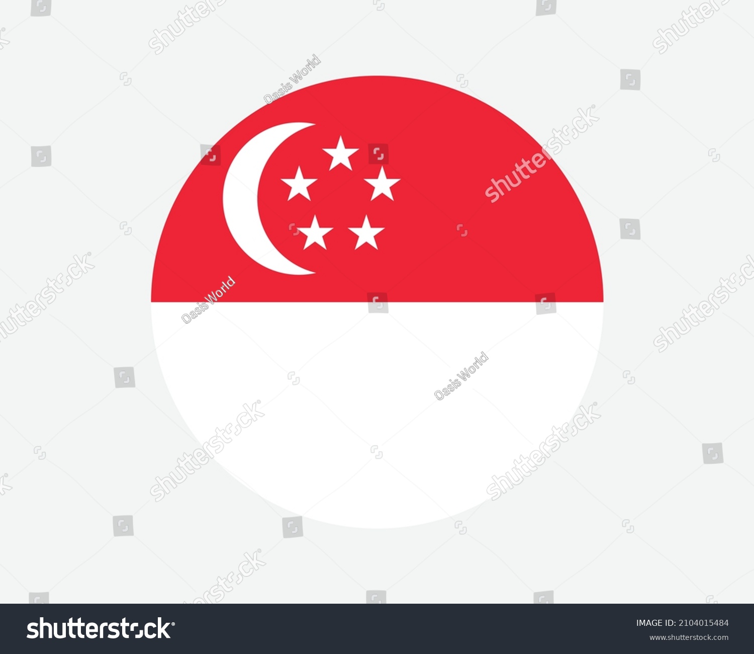 SVG of Singapore Round Country Flag. Singaporean Circle National Flag. Republic of Singapore Circular Shape Button Banner. EPS Vector Illustration. svg