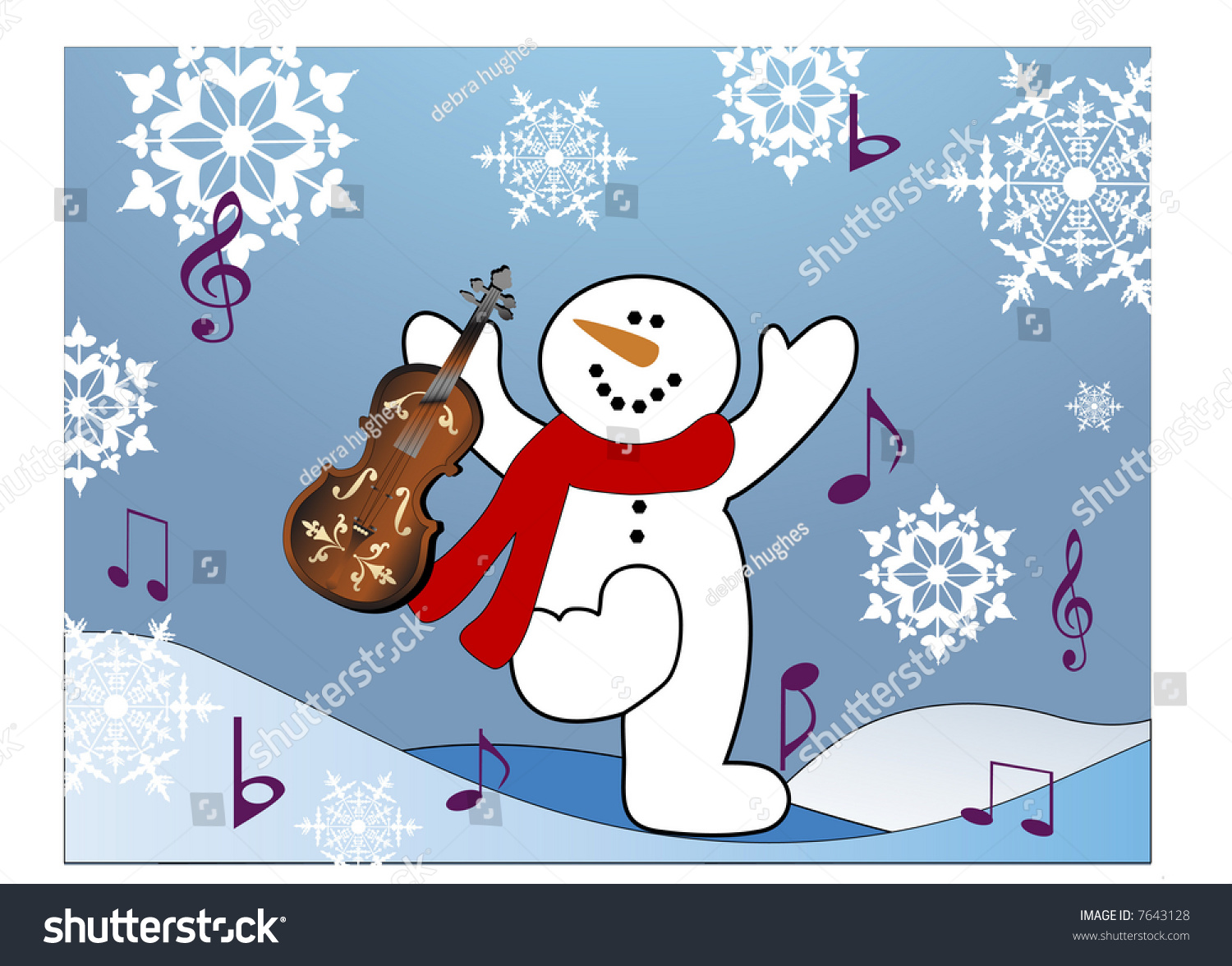 Singing Dancing Snowman Stock Vector 7643128 - Shutterstock