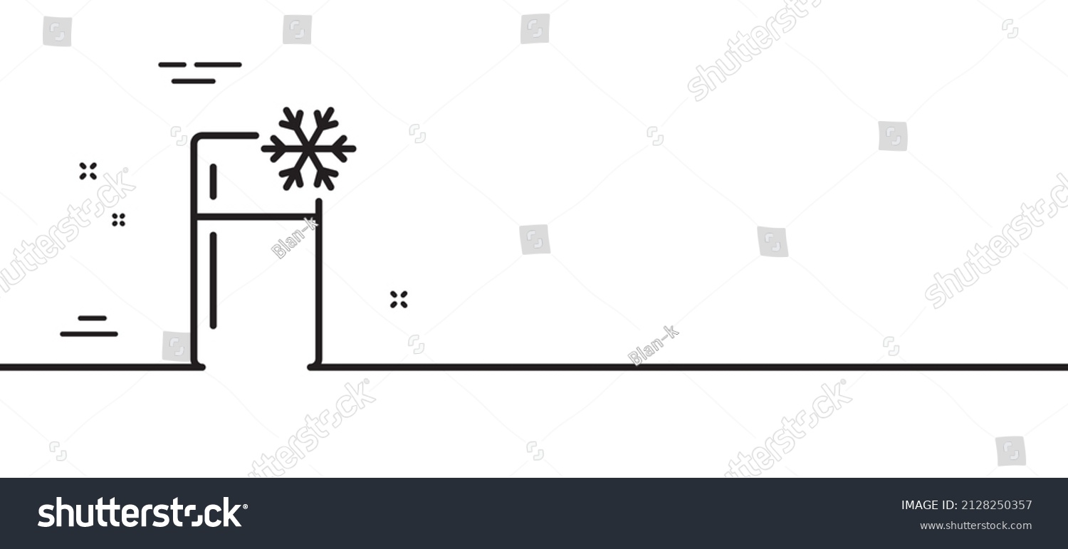 SVG of Single chamber refrigerator line icon. Fridge sign. Freezer storage symbol. Minimal line illustration background. Refrigerator line icon pattern banner. White web template concept. Vector svg