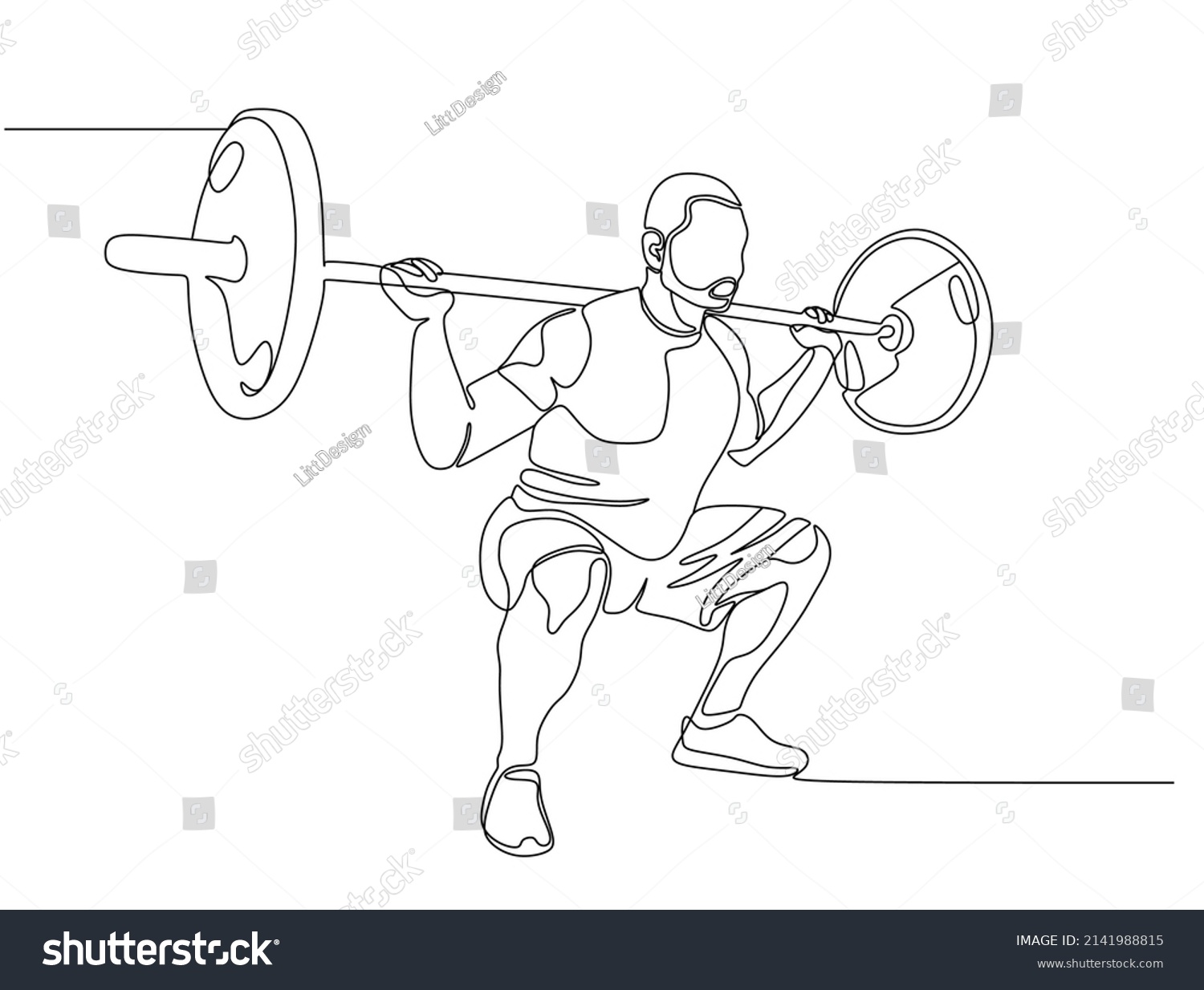 Single Continuous Line Drawing Young Sportive Stock Vector Royalty Free 2141988815 Shutterstock 1130