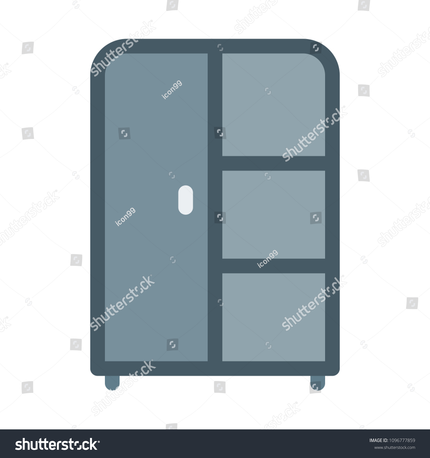 Single Door Wardrobe Stock Vector Royalty Free 1096777859