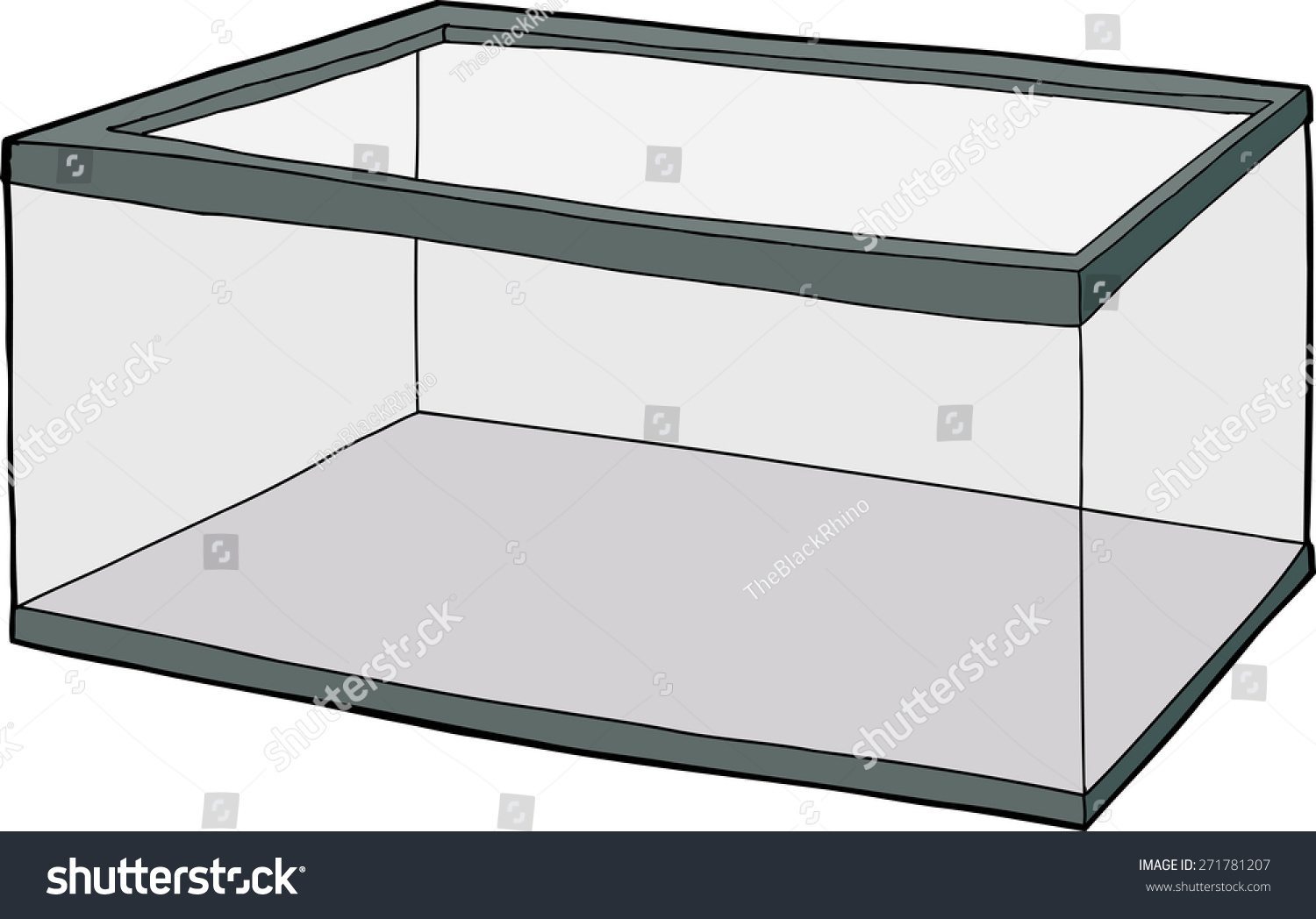 Single Hand Drawn Empty Fish Tank Stock Vector 271781207 - Shutterstock