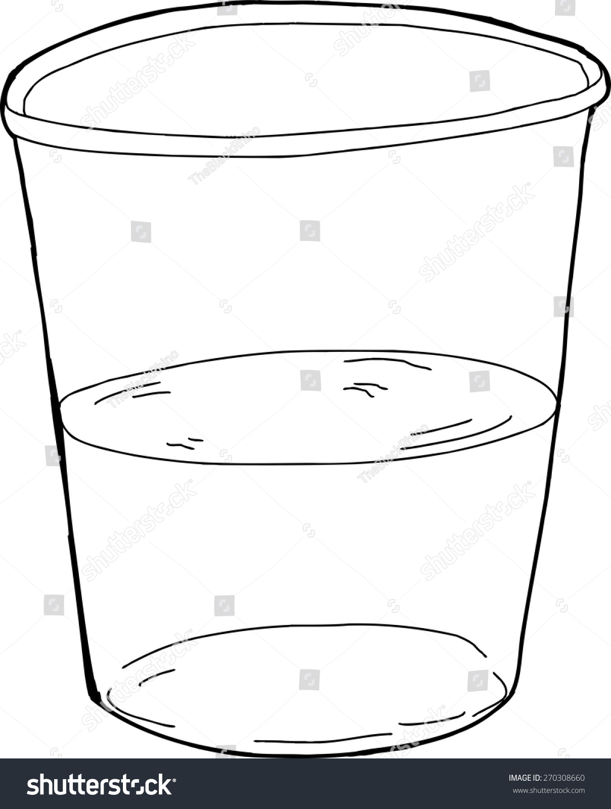 Single Isolated Half Full Plastic Cup Stock Vector 270308660 - Shutterstock