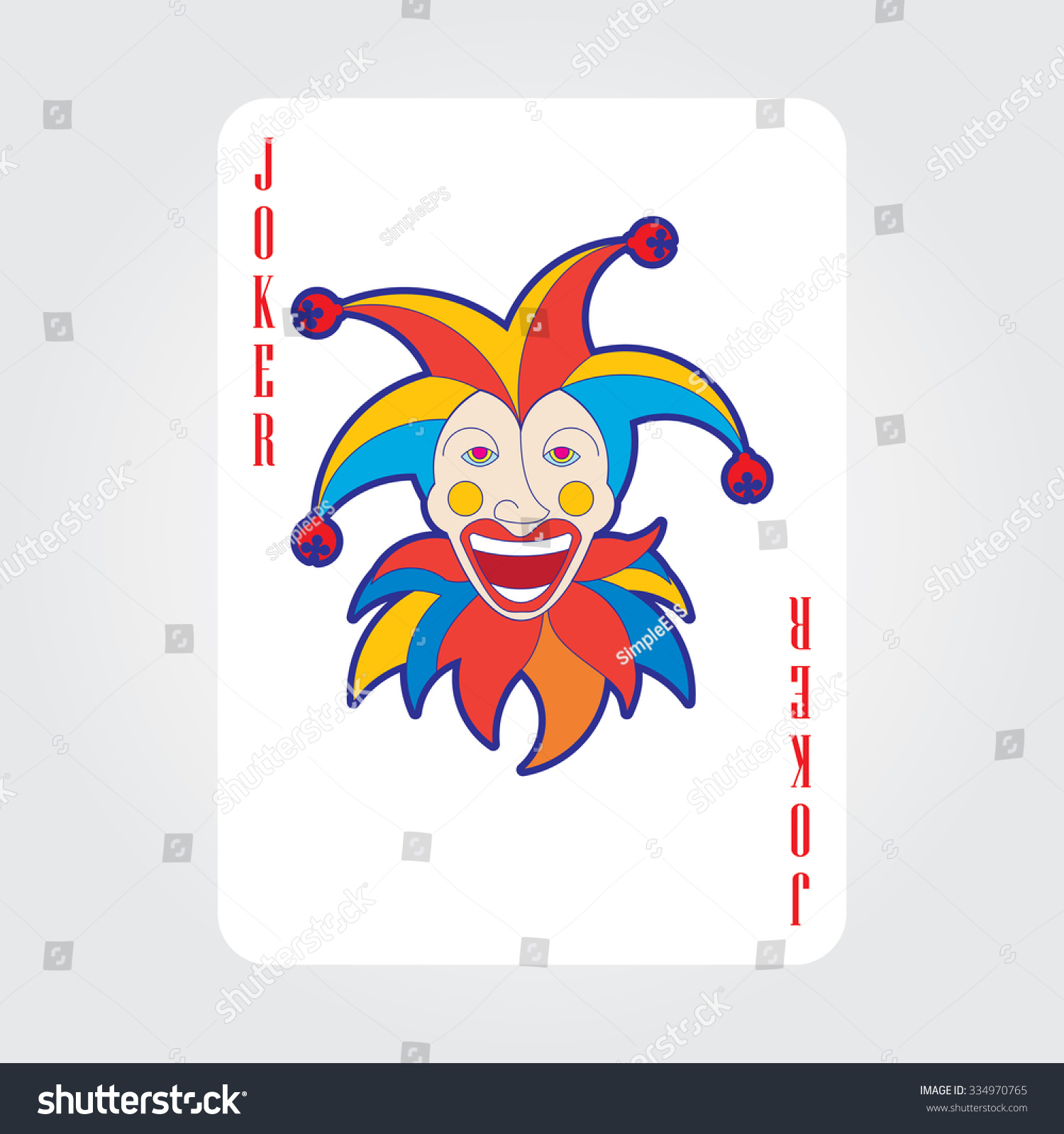 Single Playing Cards Vector: Joker - 334970765 : Shutterstock