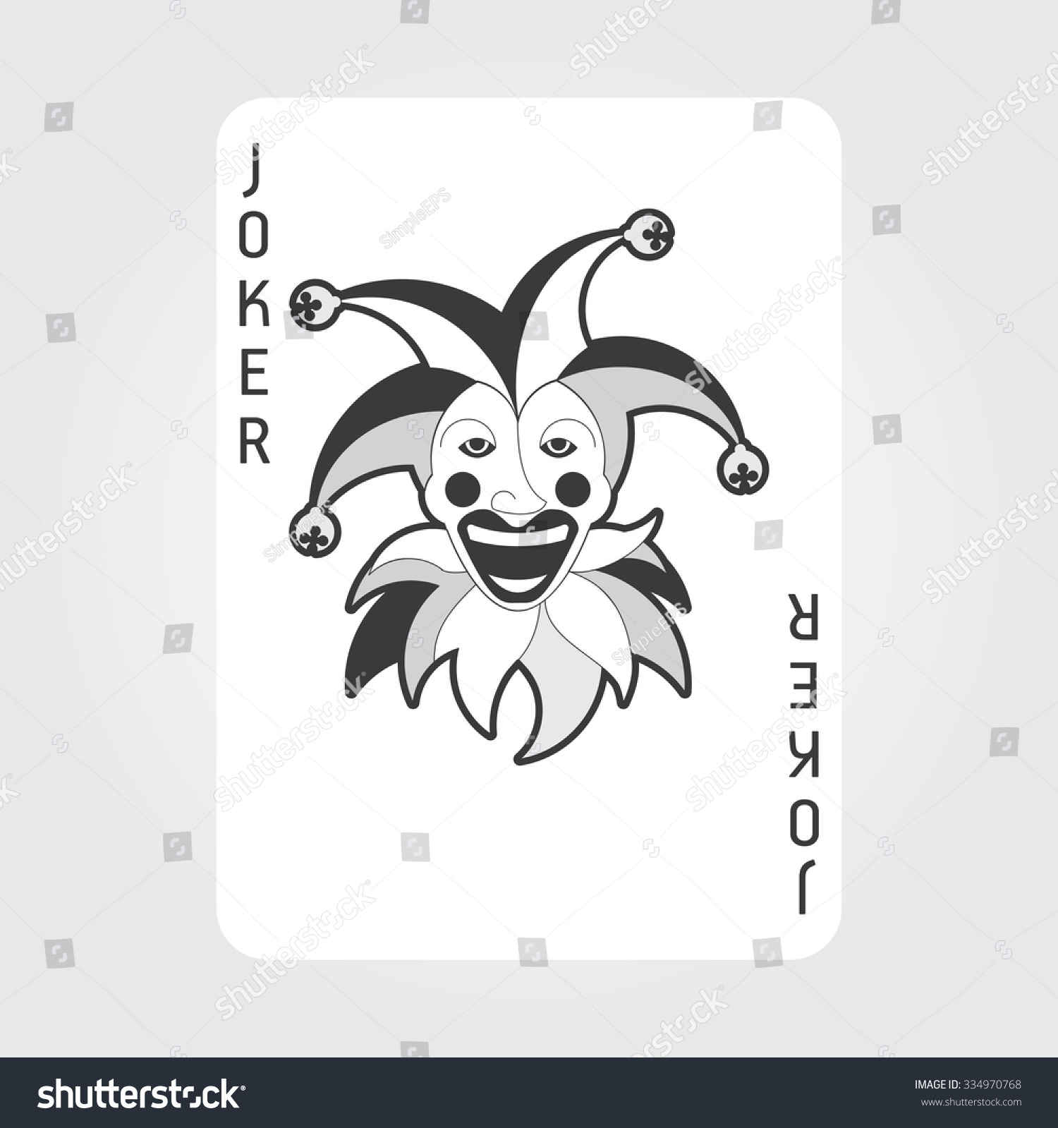 Single Playing Cards Vector Joker Stock Vector 334970768 - Shutterstock