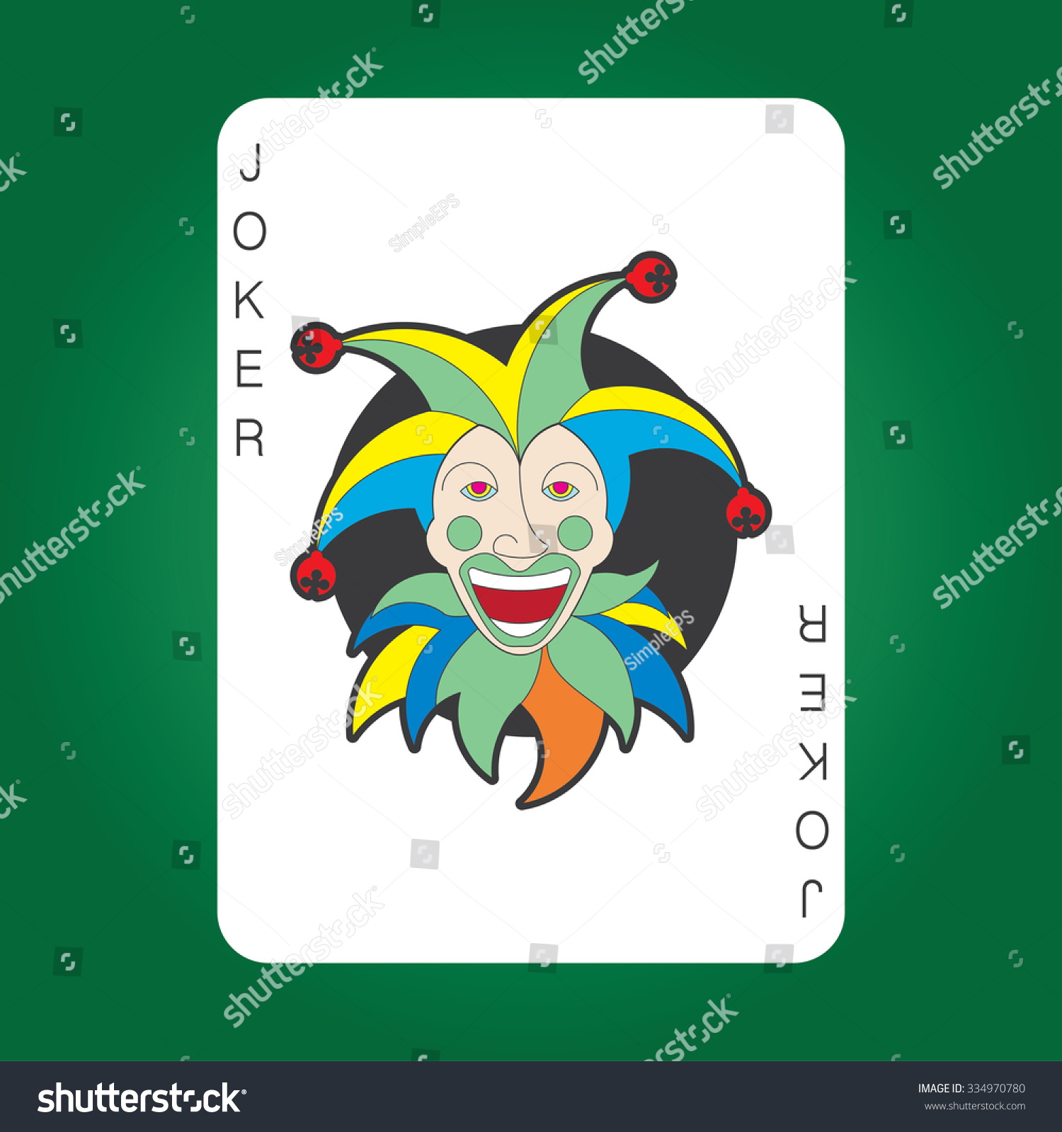 Single Playing Cards Vector Joker Stock Vector 334970780 - Shutterstock