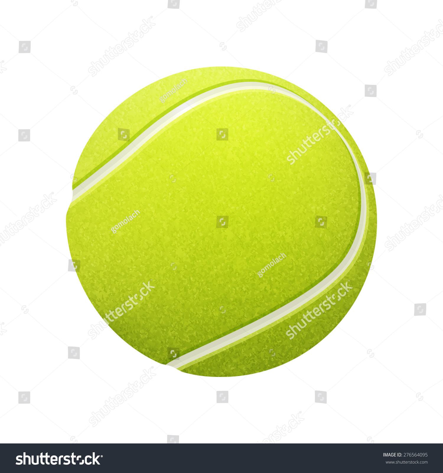 Single Tennis Ball Isolated On White Stock Vector (Royalty Free) 276564095