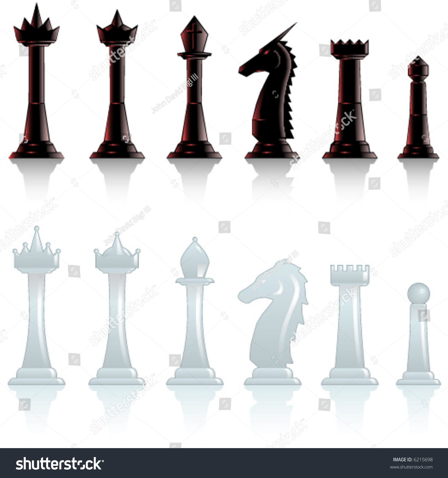 SVG of Single versions of all chess set pieces svg