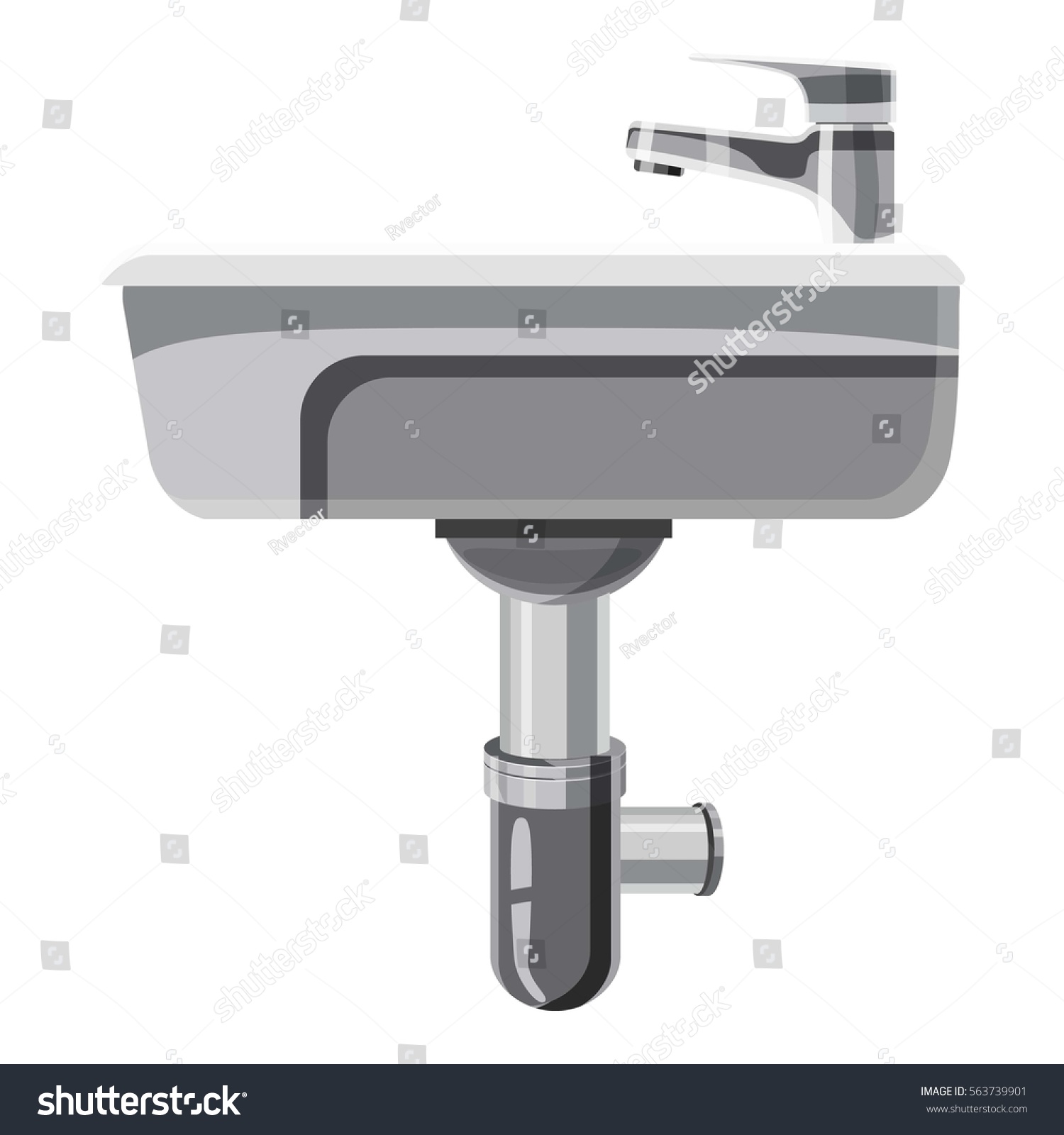 Sink Bathroom Icon Cartoon Illustration Sink Stock Vector (Royalty Free ...