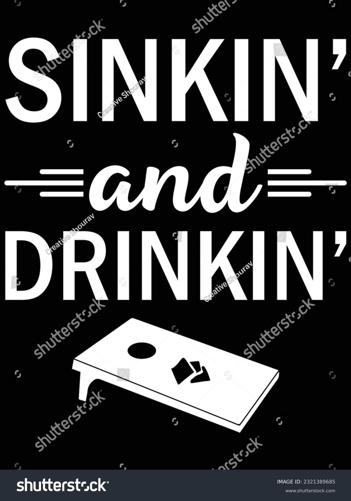 SVG of Sinking and drinking design vector art design, eps file. design file for t-shirt. SVG, EPS cuttable design file svg