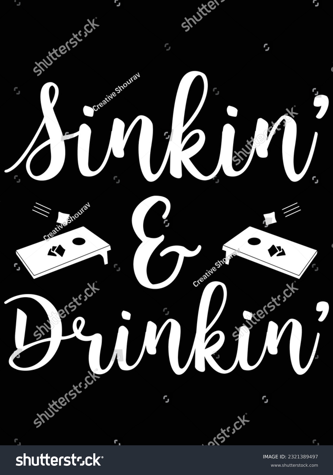 SVG of Sinking and drinking vector art design, eps file. design file for t-shirt. SVG, EPS cuttable design file svg