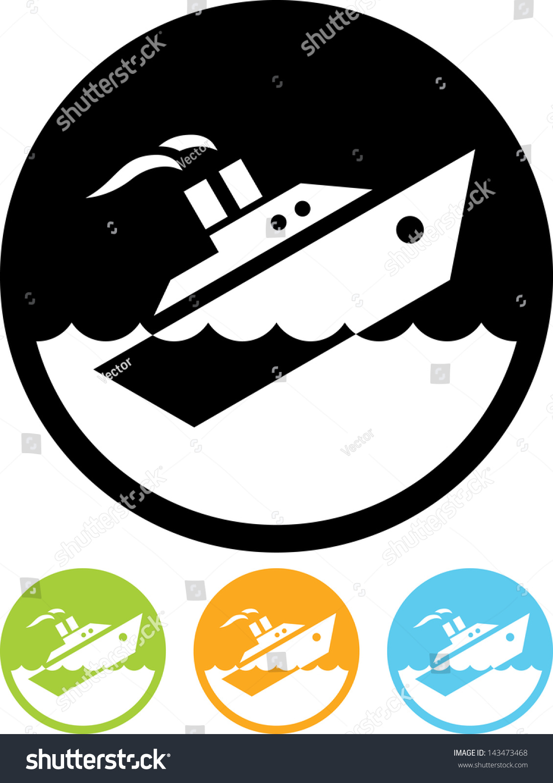 Sinking Ship Vector Isolated Stock Vector 143473468 - Shutterstock