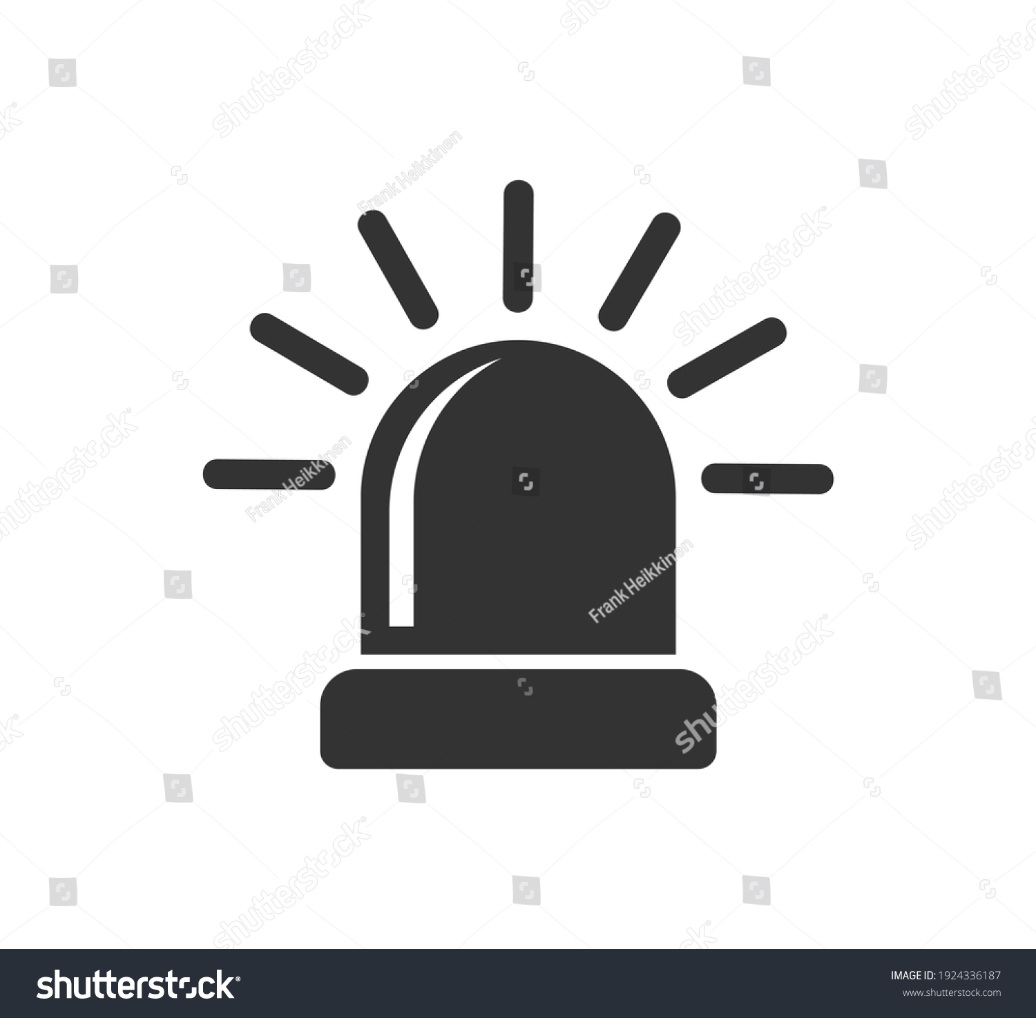 SVG of Siren light icon symbol shape. Flasher attention logo sign. Vector illustration image. Isolated on white background. svg