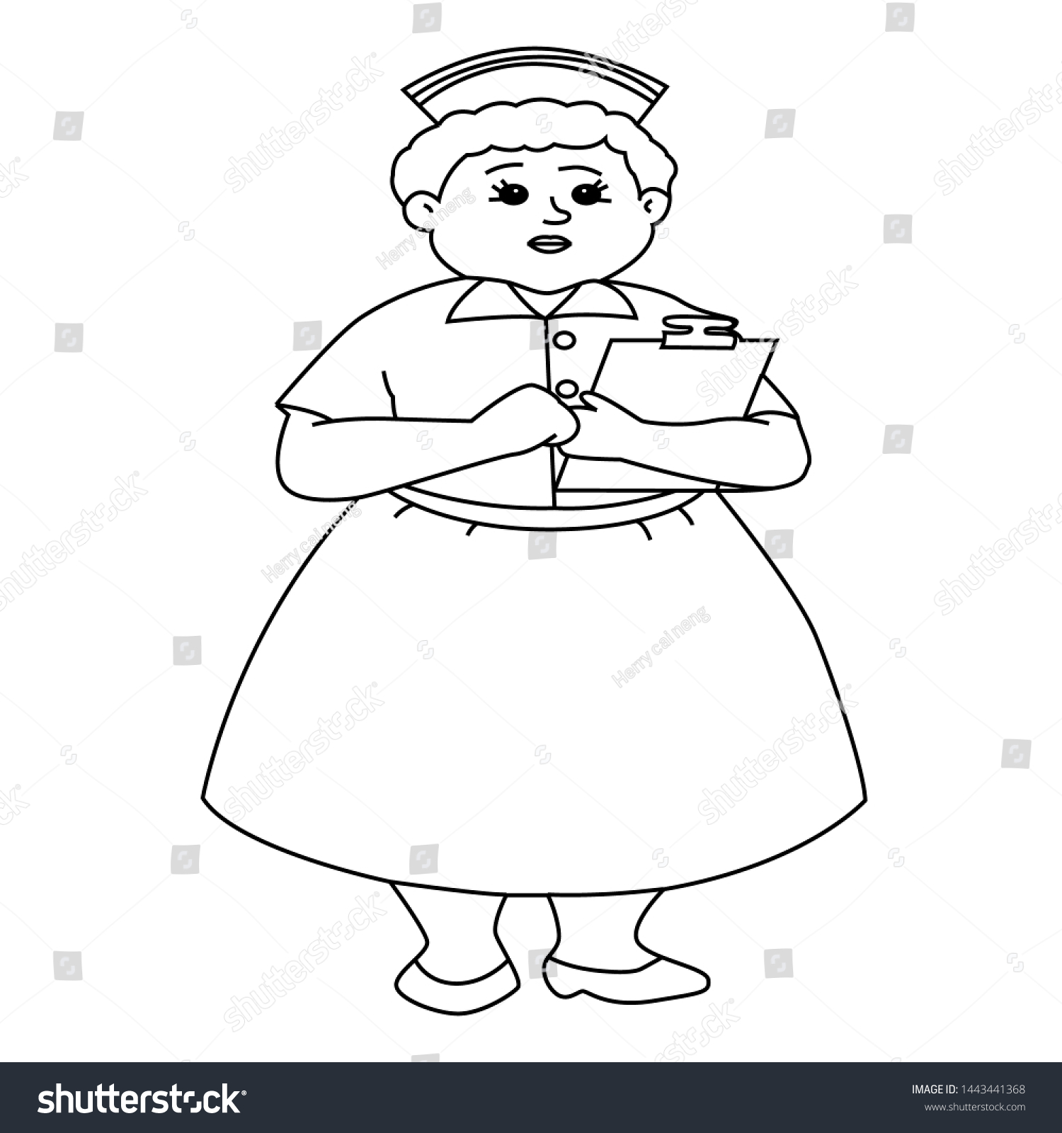 Sisternurse Design Line Vector Illustration Can Stock Vector (Royalty ...