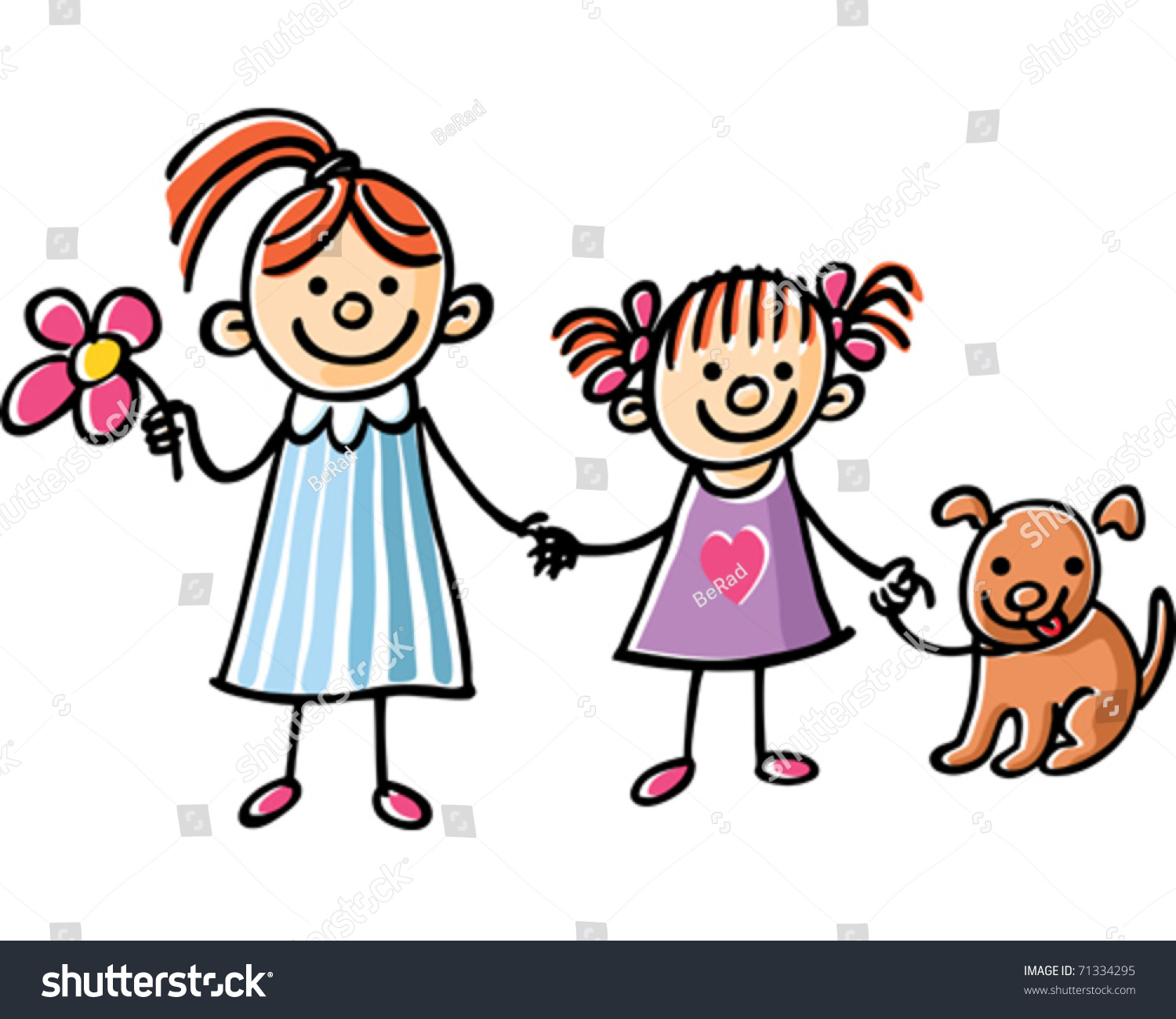 Sisters Stock Vector Royalty Free 71334295 