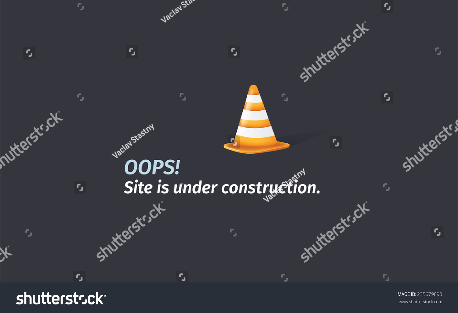 SVG of Site is under construction. oops! orange cone symbol. svg