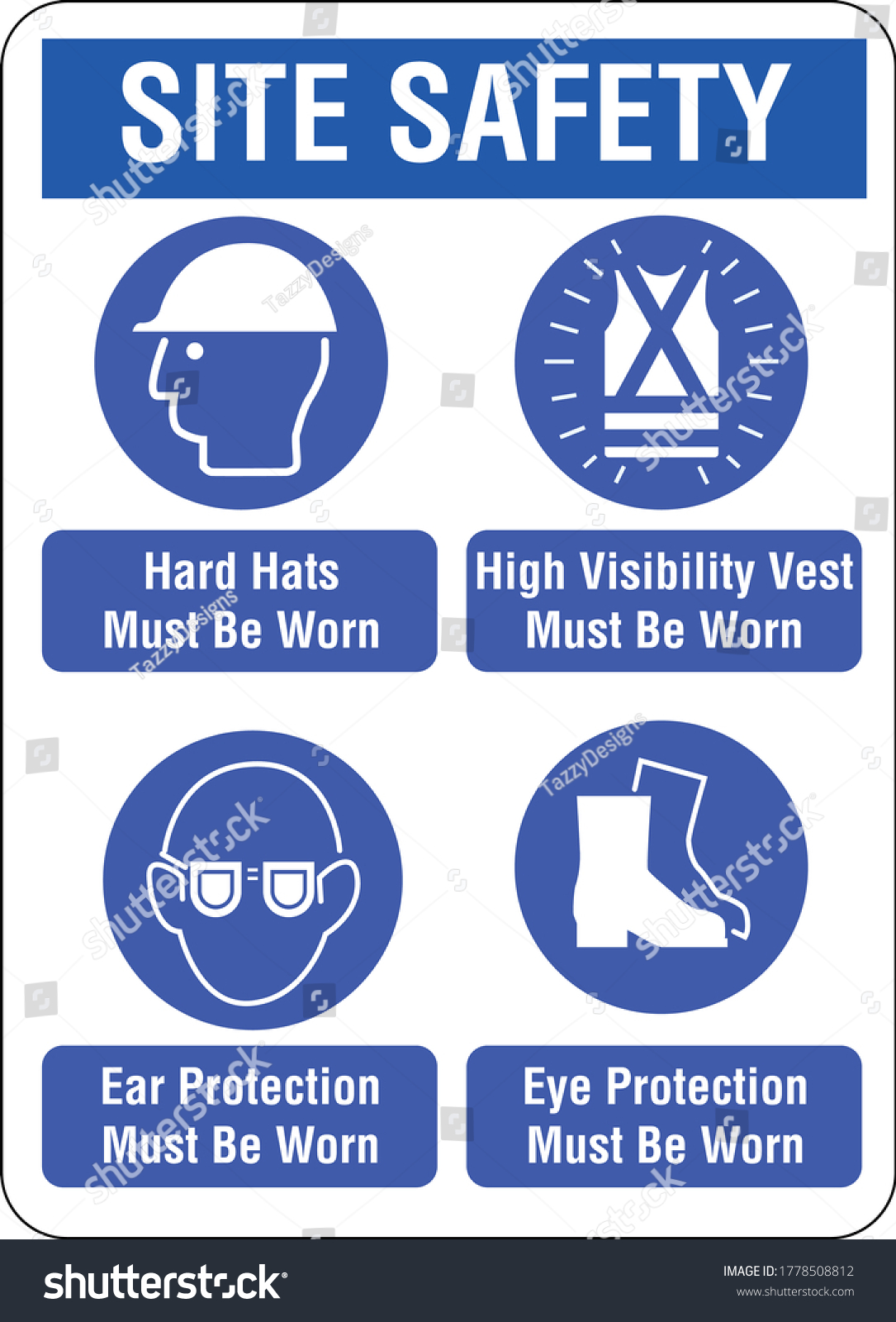 Site Safety Mandatory Ppe Sign 12 Stock Vector (Royalty Free ...