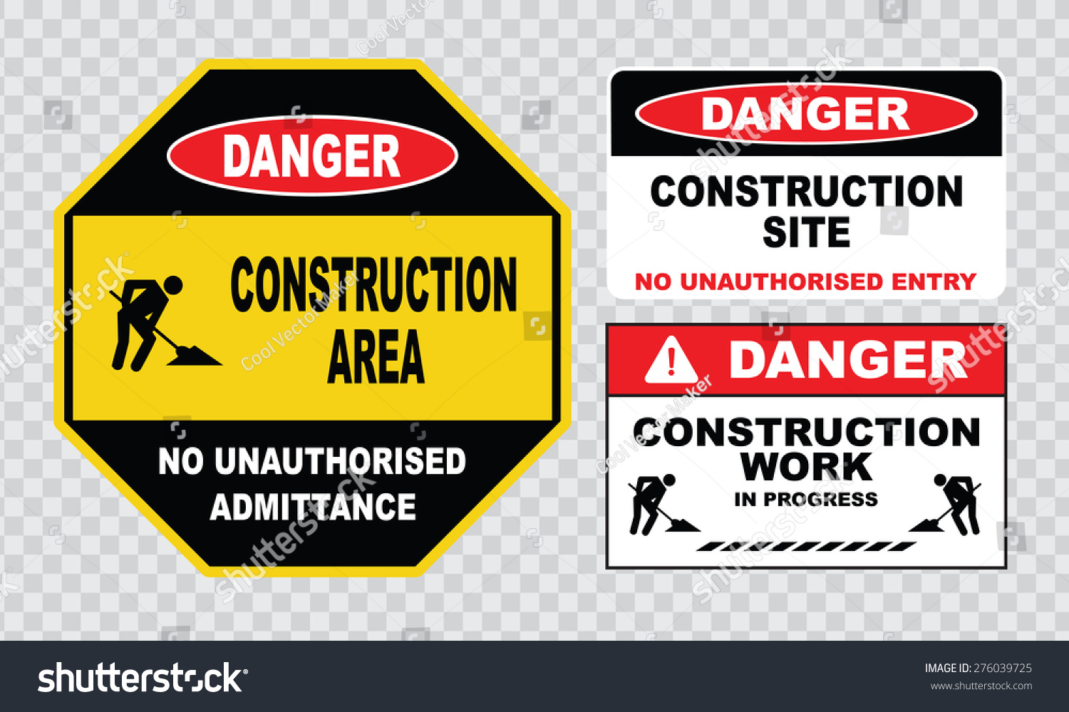 Danger Construction in progress do not enter sign 