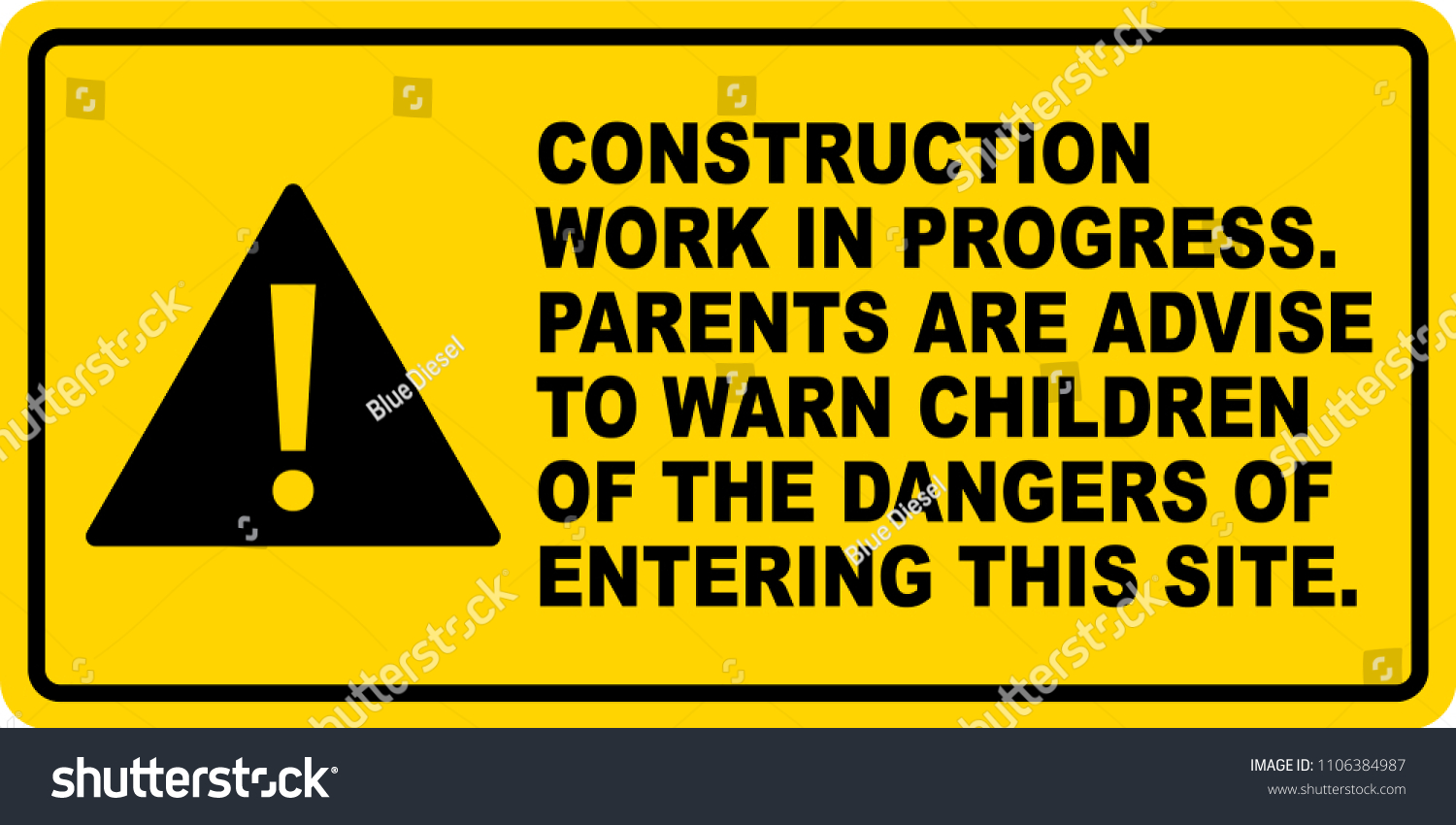 Site Safety Signage Construction Work Progress Stock Vector Royalty Free