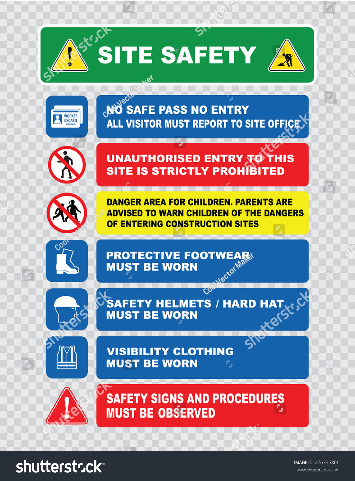 Site Safety Starts Here Site Safety Stock Vector 276345806 - Shutterstock