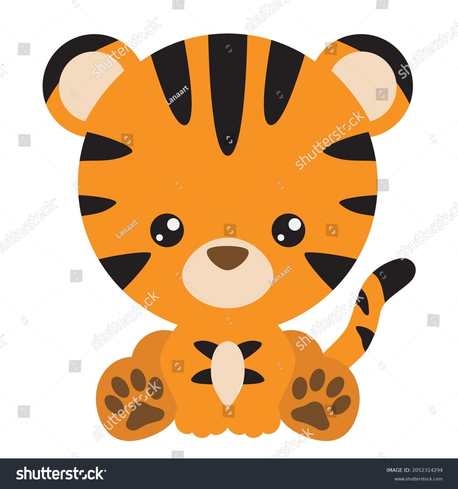 Sitting Baby Tiger Vector Cartoon Illustration Stock Vector (Royalty ...