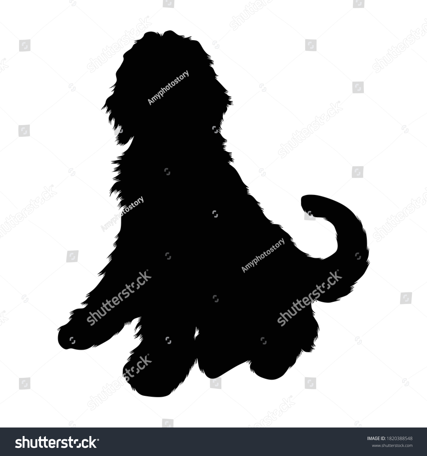 SVG of Sitting Labradoodle Dog (Canis Lupus) On a Side View Silhouette Found In Map Of Australia. Good To Use For Element Print Book, Animal Book and Animal Content svg