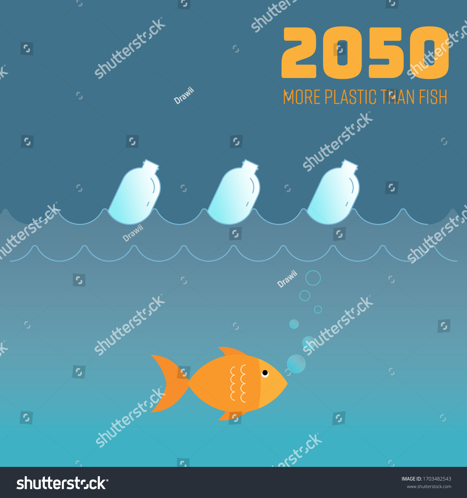 Situation Ocean Plastic Pollution 2050 Oceans Stock Vector Royalty   Stock Vector Situation Of Ocean Plastic Pollution In The Oceans Could Have More Plastic Than Fish Vector 1703482543 