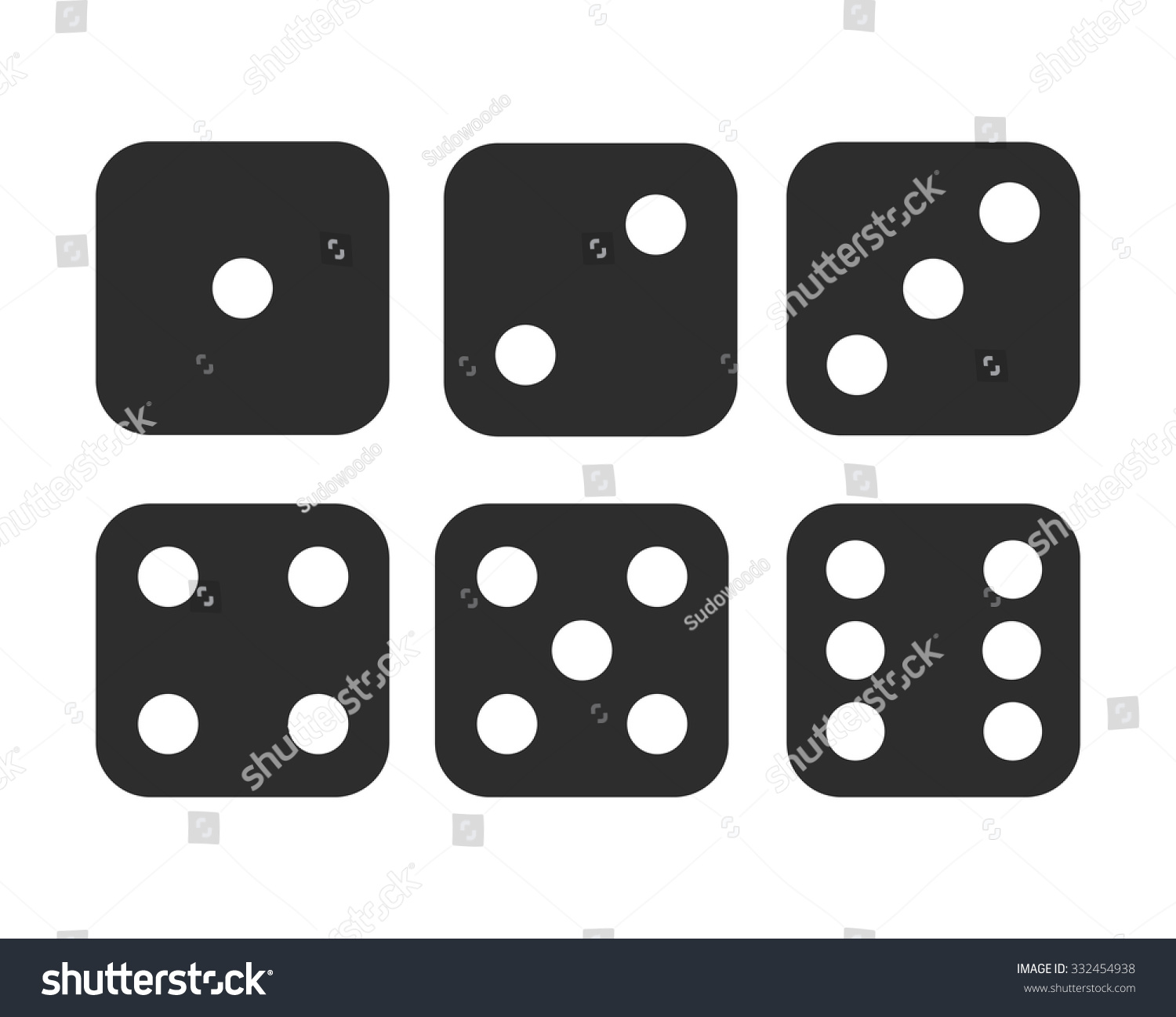 Six Simple Dice Icons Modern Rounded Stock Vector 332454938 - Shutterstock