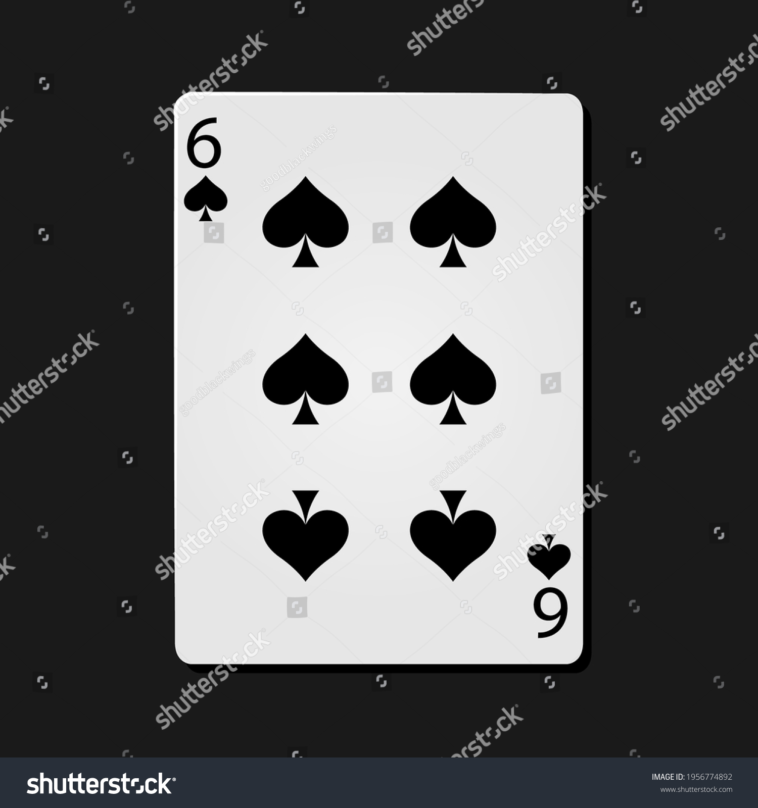 Six Spades Poker Card Dark Bacground Stock Vector (Royalty Free ...