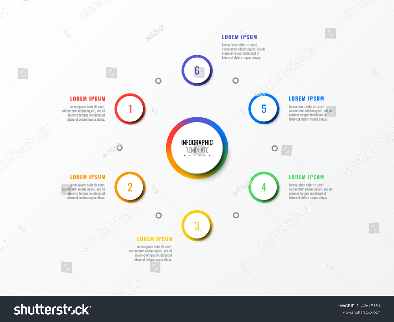Six Steps Design Layout Infographic Template: เวกเตอร์สต็อก (ปลอดค่า ...