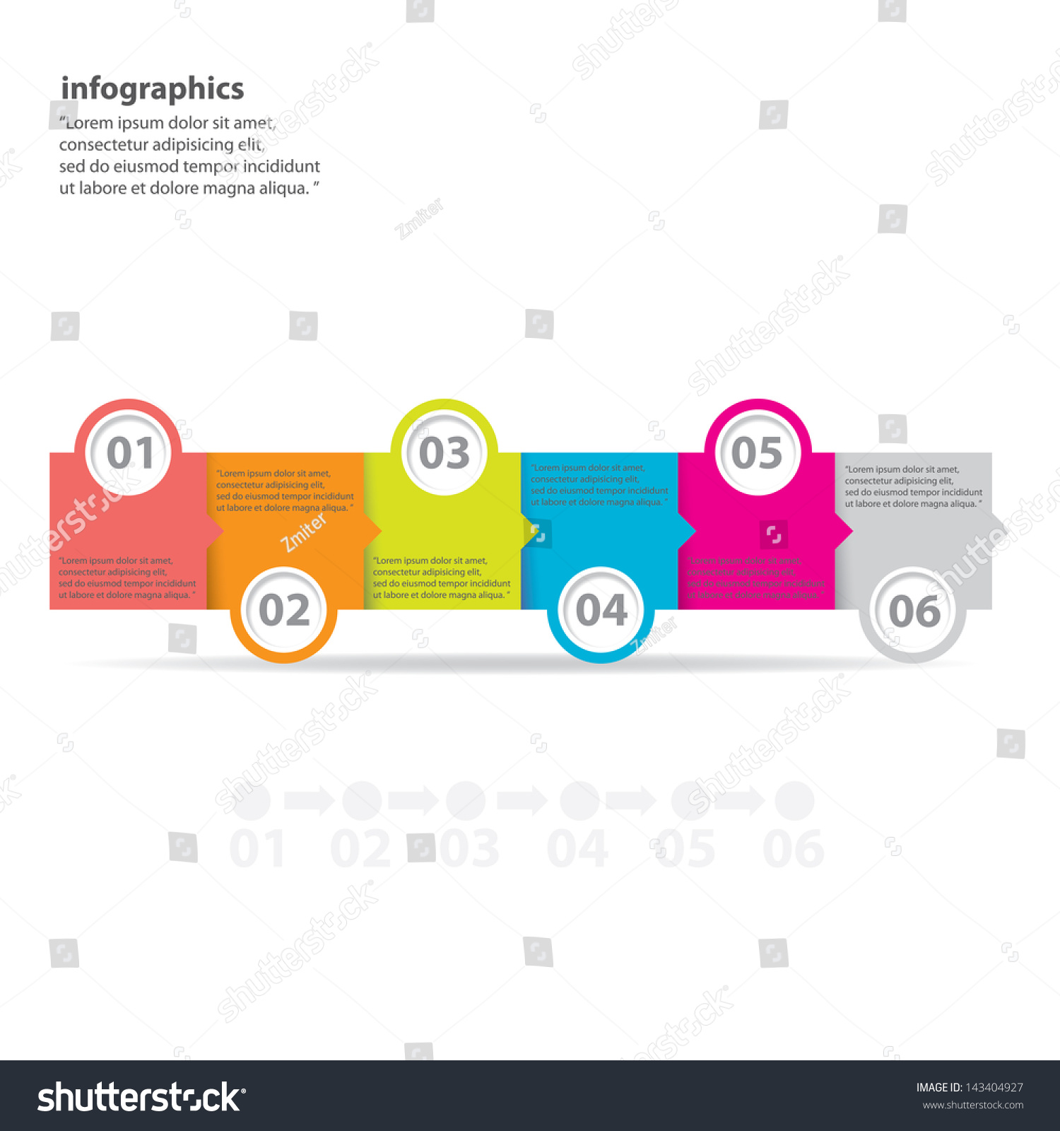 Six Steps Modern Design Template Can Stock Vector (Royalty Free