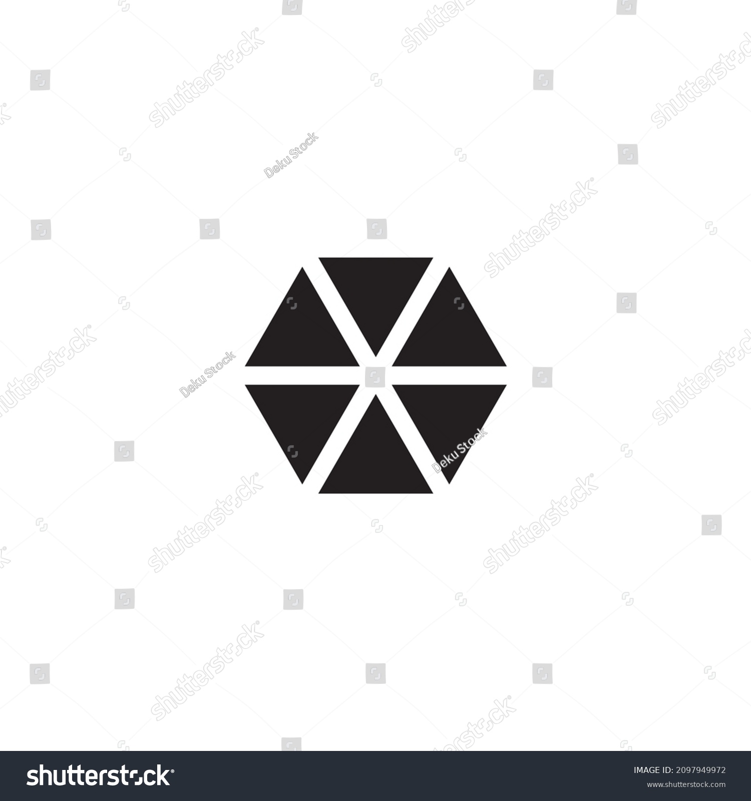 Six Triangles Hexagon Simple Symbol Logo Stock Vector (Royalty Free) 2097949972 Shutterstock