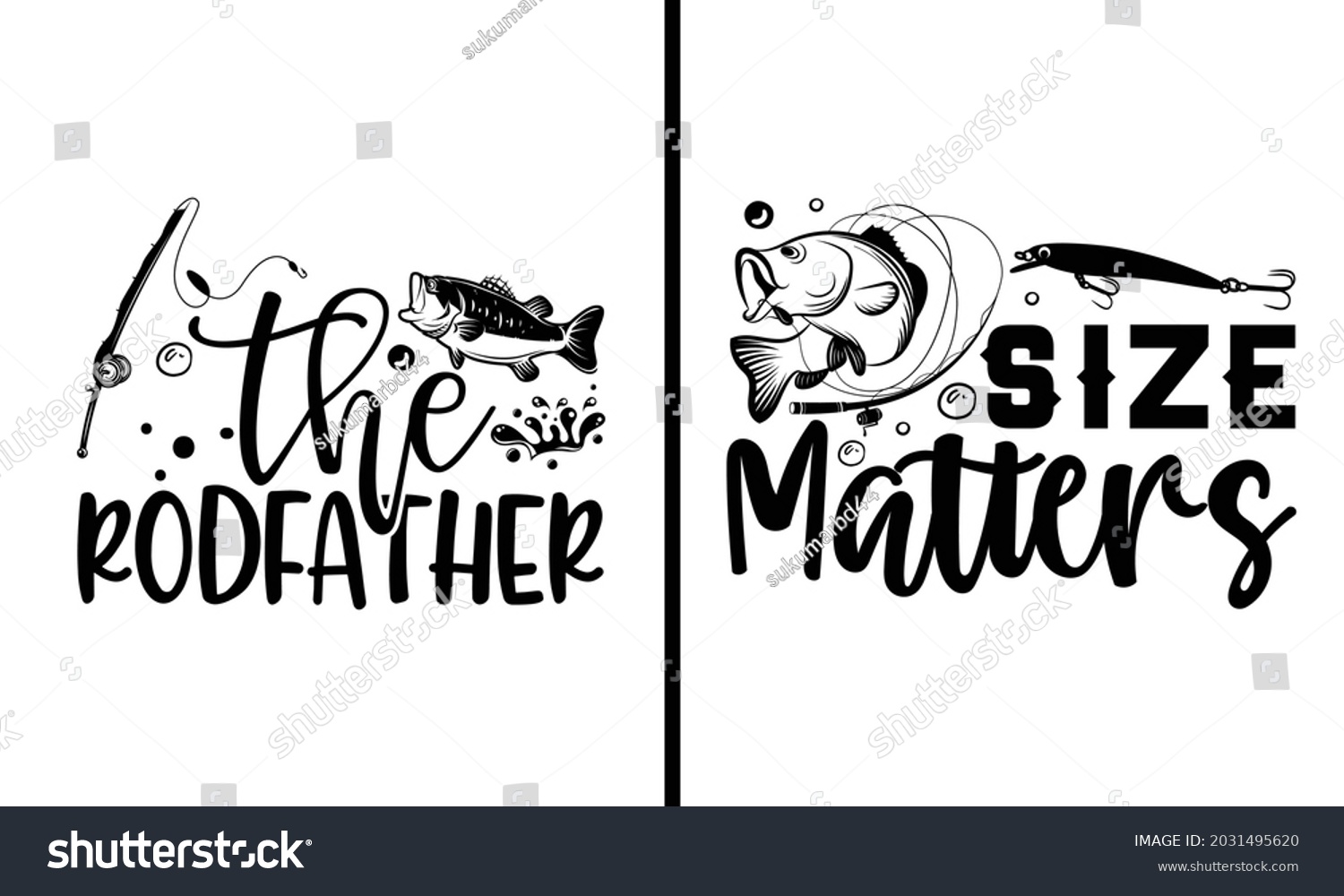 SVG of Size matters 2 Design Bundle - Fishing t shirt design, Hand drawn lettering phrase, Calligraphy t shirt design, svg Files for Cutting Cricut and Silhouette, card, flyer svg