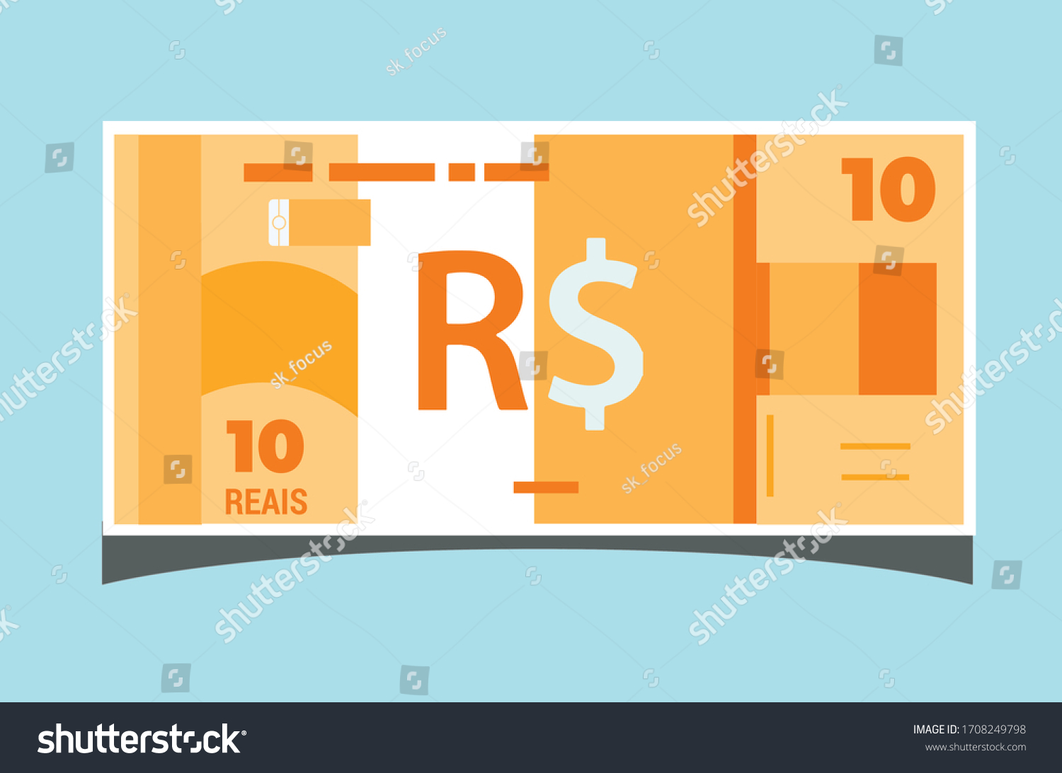 SVG of SK: 10 Brazilian Real Banknotes money vector icon logo illustration and design. Brazil currency, business, payment and finance element. Can be used for web, mobile, infographic, and print. svg