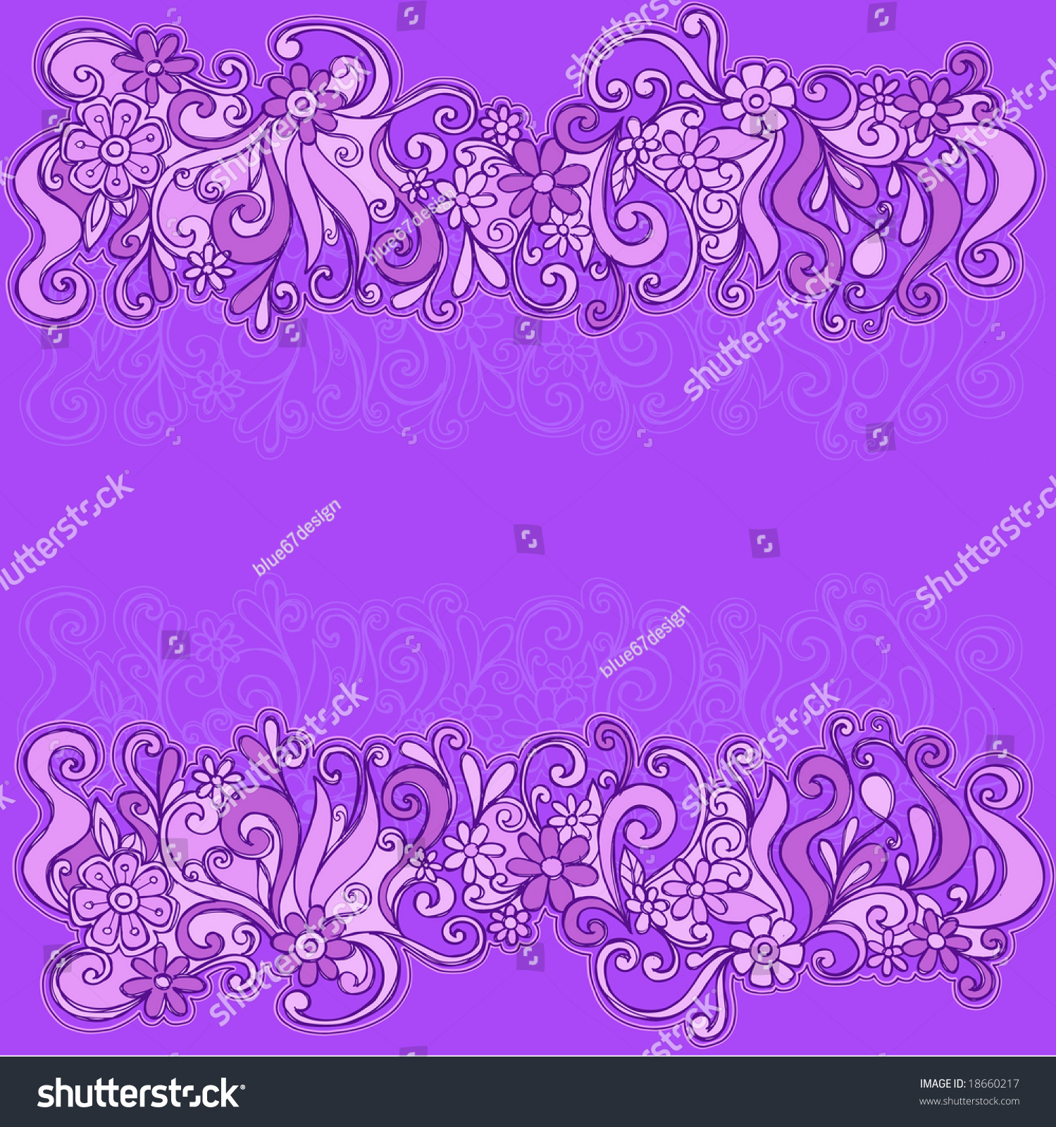 Skechy Floral Border Vector Illustration Stock Vector Royalty Free 18660217 8462