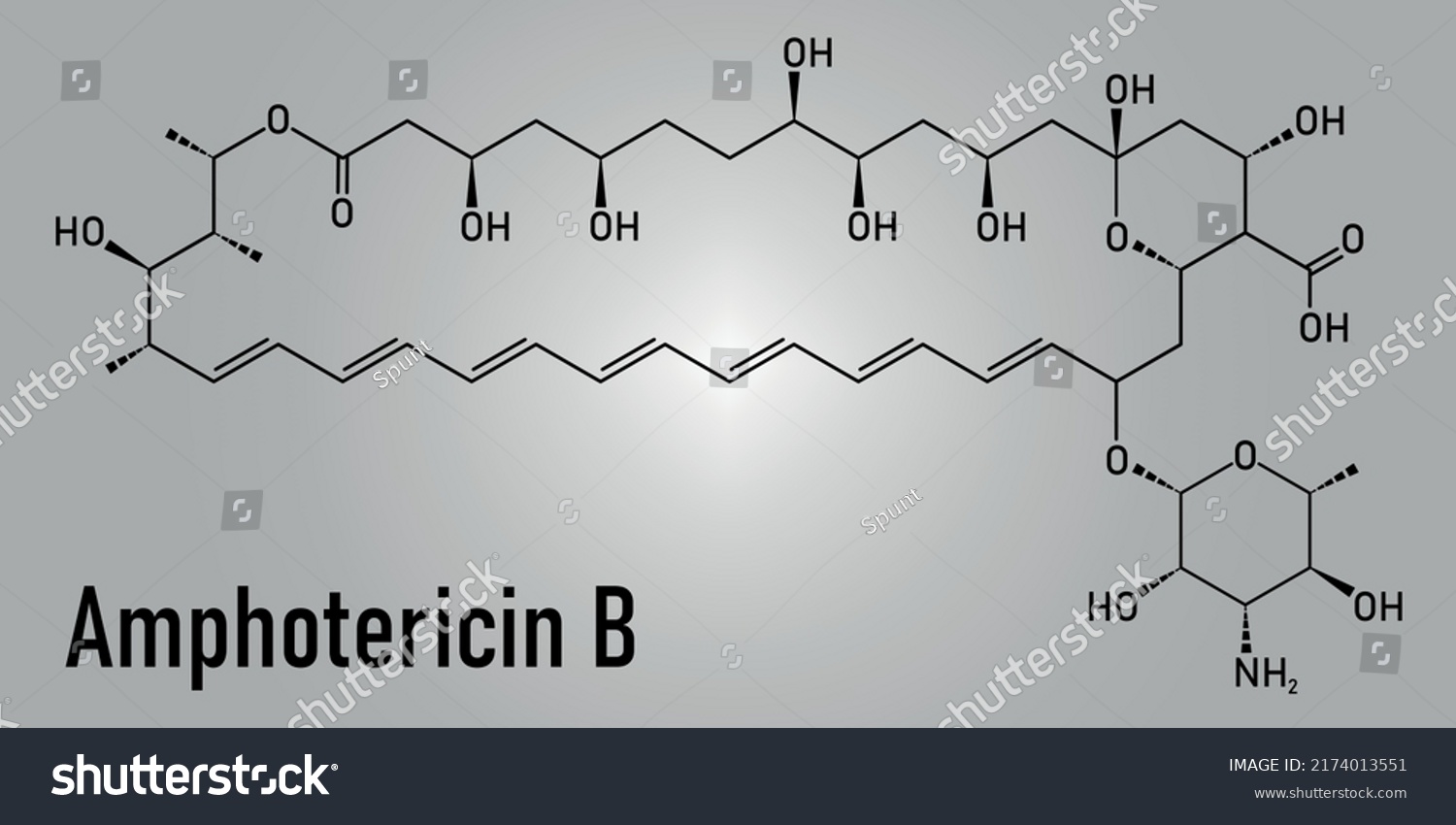 Skeletal Formula Amphotericin B Antifungal Drug Stock Vector (Royalty ...