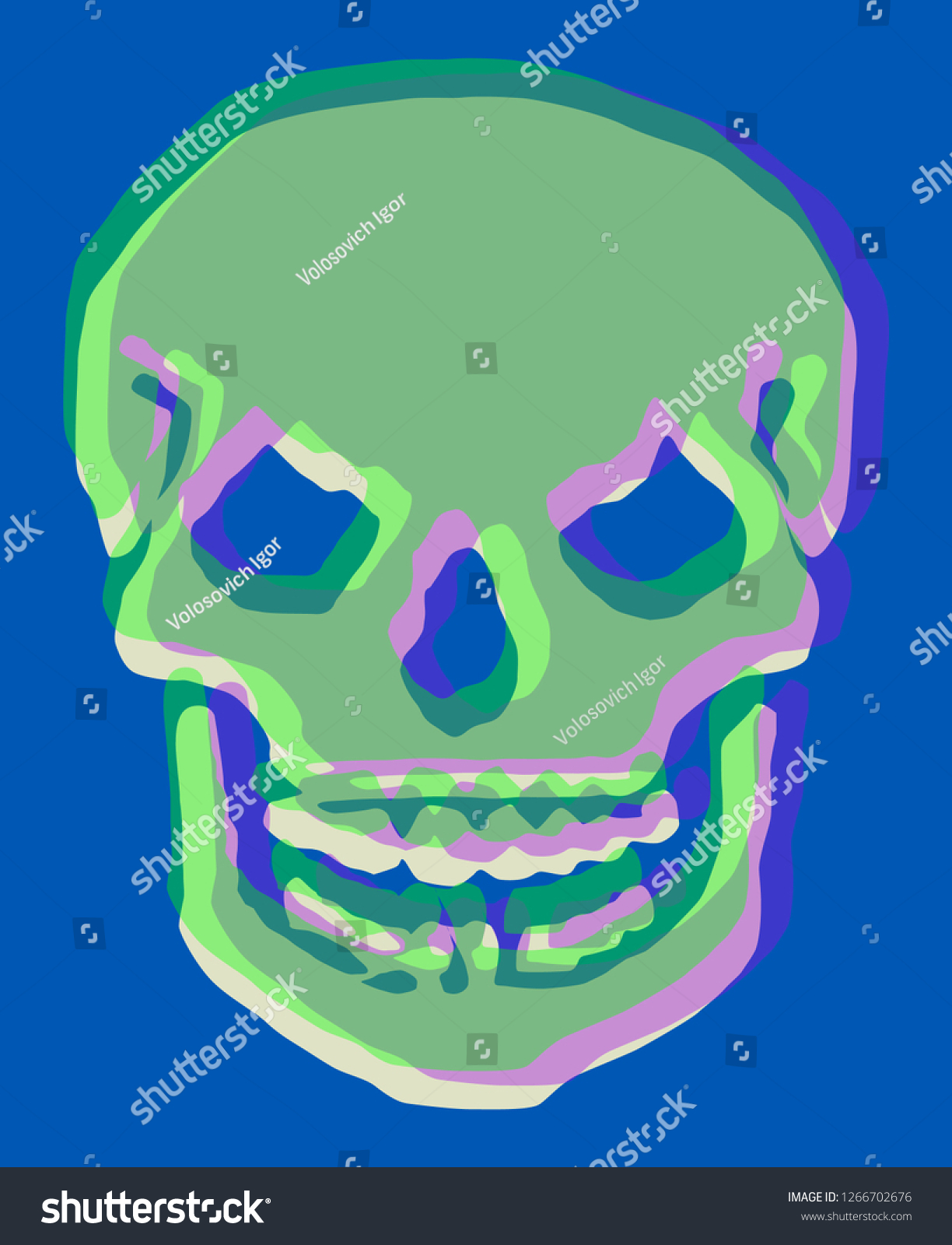 Skeleton Color Distortion Vector Illustration: vector de stock (libre ...