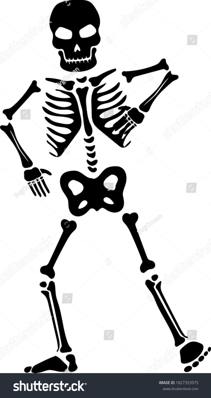 Skeleton Dancing Silhouette Vector Halloween Stock Vector (Royalty Free ...