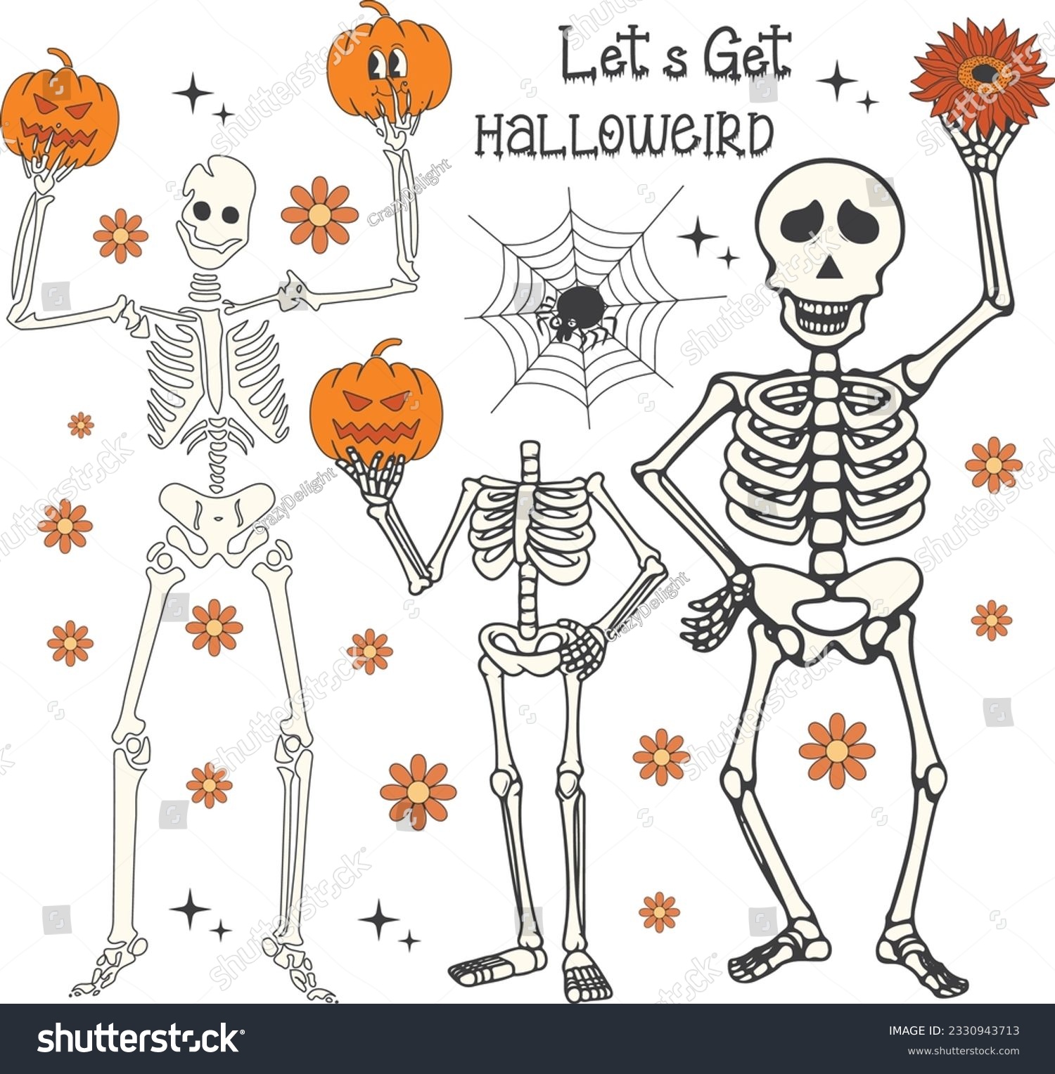 SVG of Skeleton Halloween Sublimation Design Bundle svg