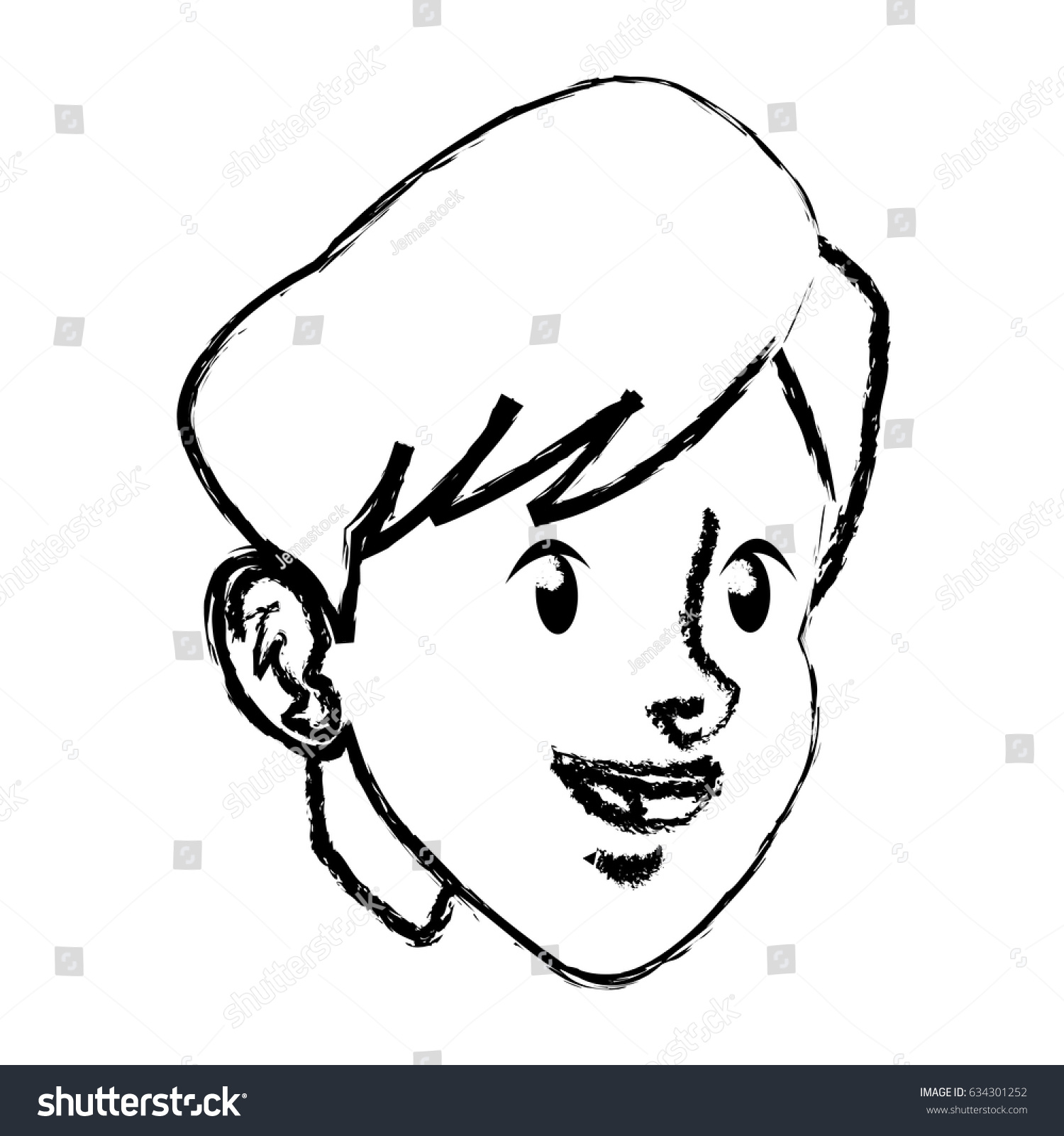 Sketch Face Boy Sport Style Design Stock Vector Royalty Free 634301252