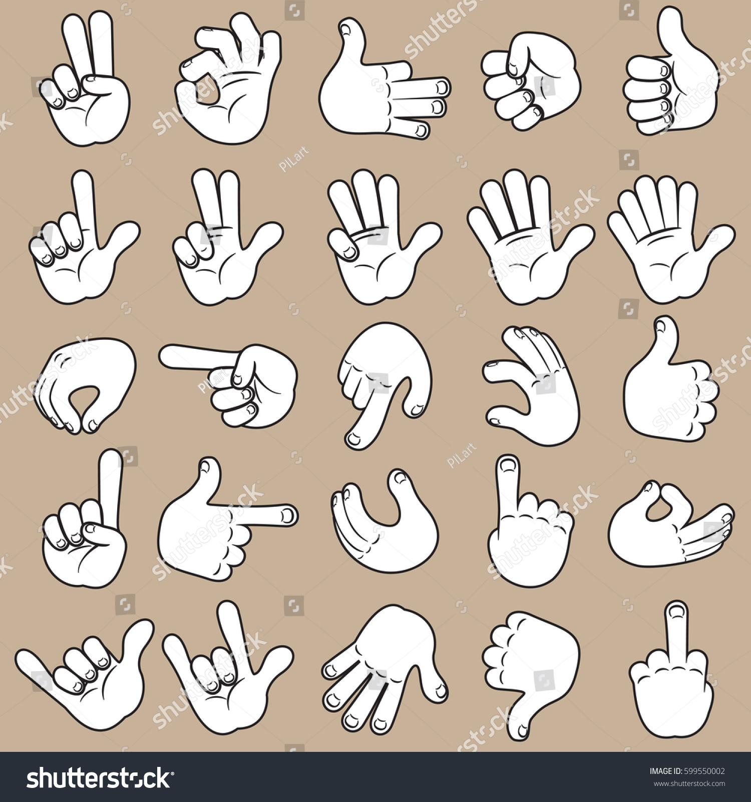 Sketch Hands Icon Collection Vector Hands Stock Vector 599550002 ...