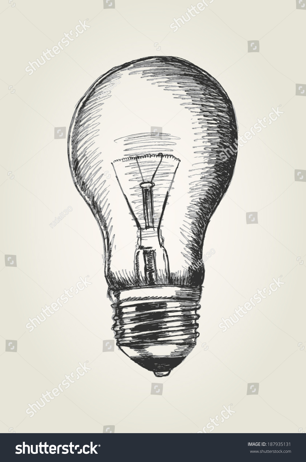 Sketch Illustration Light Bulb Stock Vector (royalty Free) 187935131 