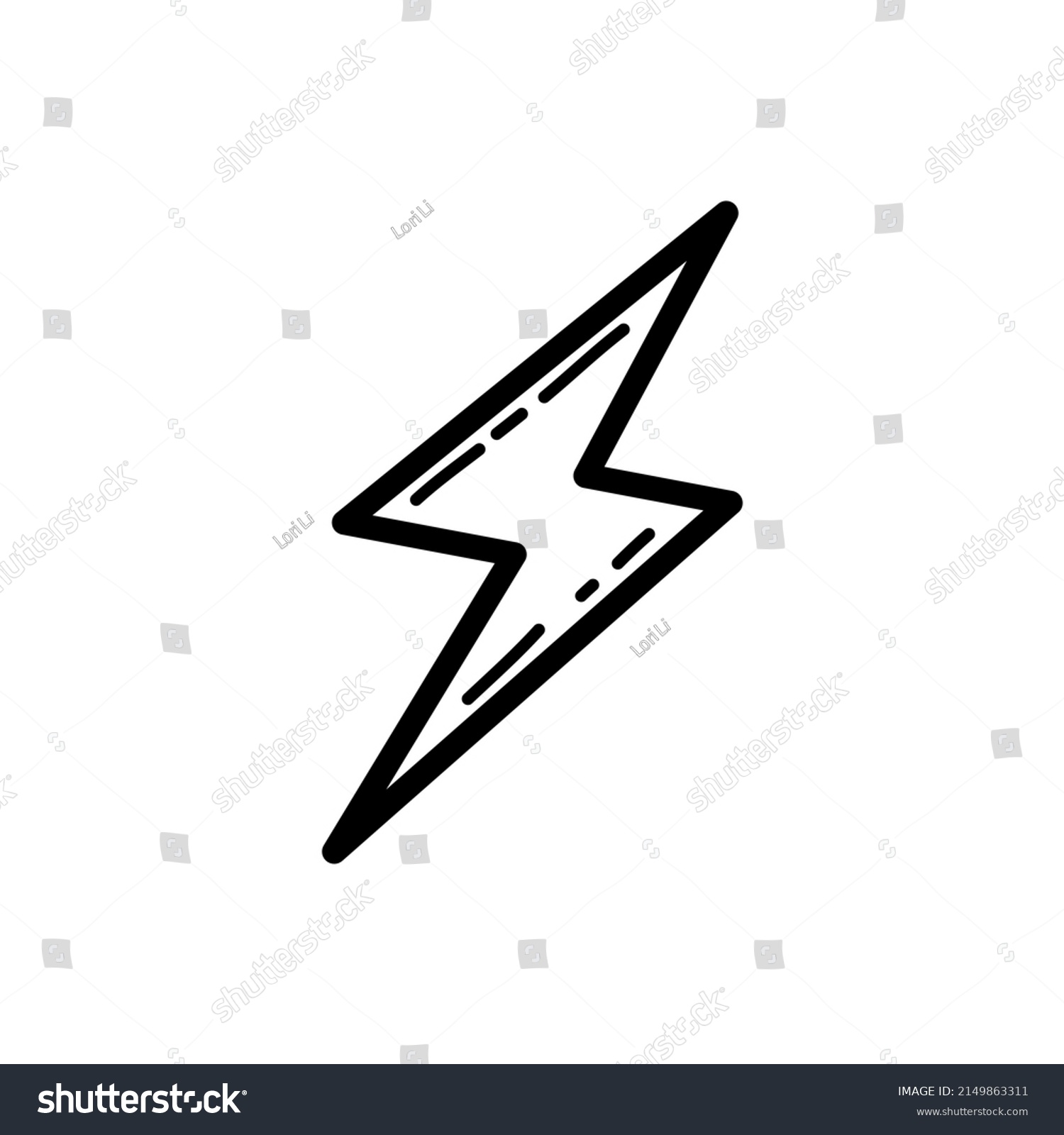 Sketch Lightning Hand Drawn Doodle Icon Stock Vector (Royalty Free ...