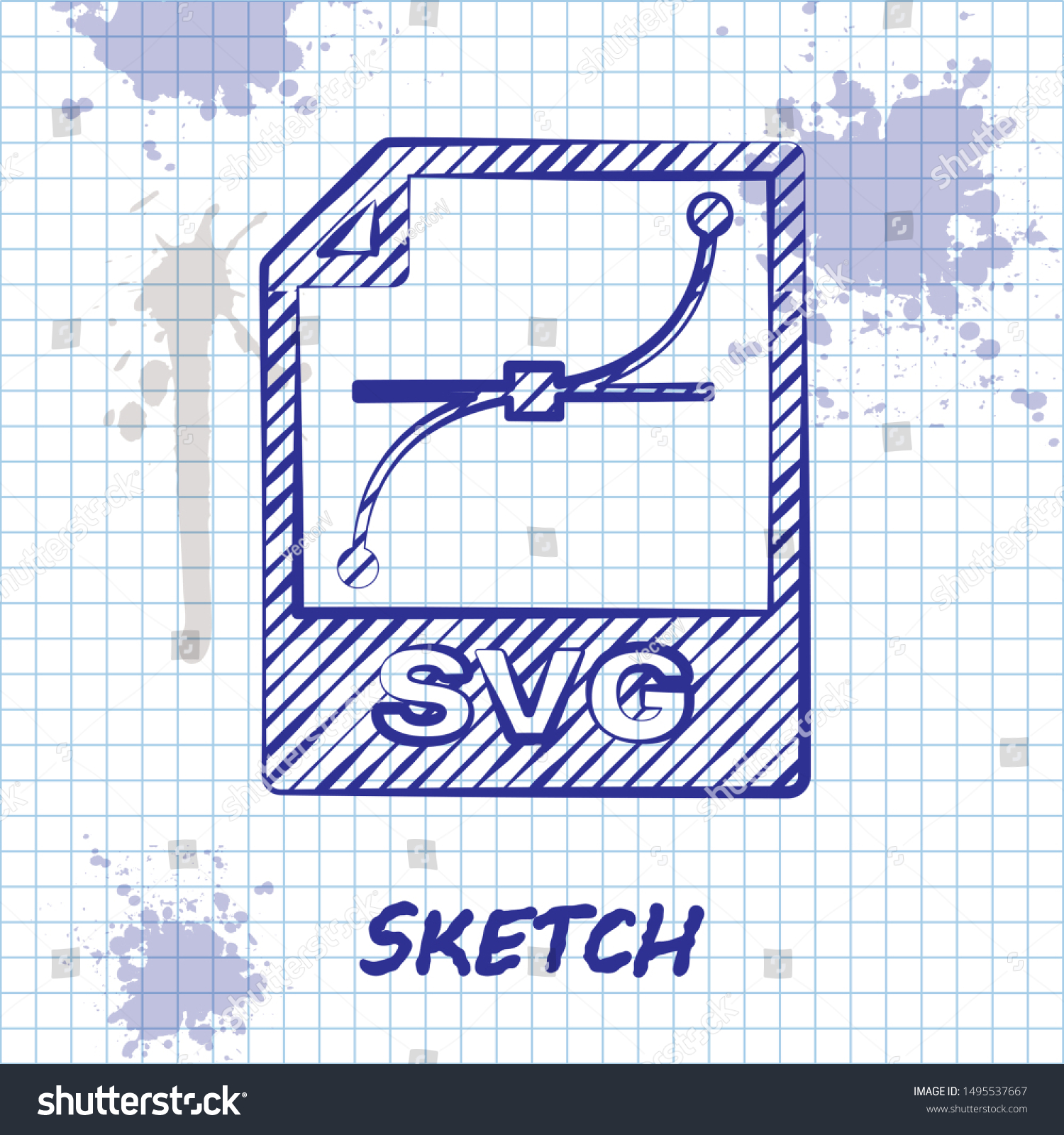 SVG of Sketch line SVG file document. Download svg button icon isolated on white background. SVG file symbol.  Vector Illustration svg