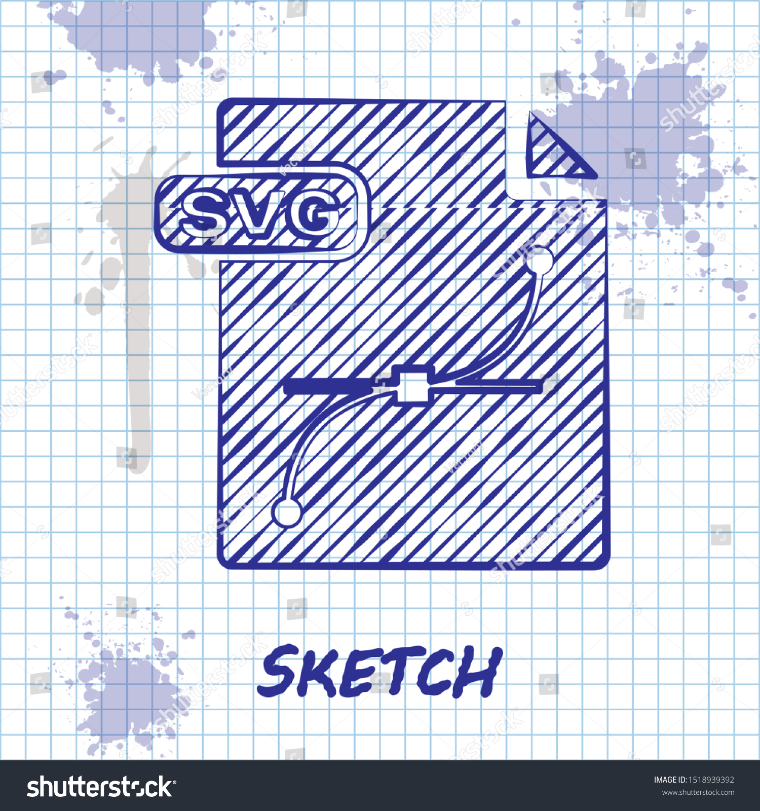 SVG of Sketch line SVG file document. Download svg button icon isolated on white background. SVG file symbol.  Vector Illustration svg