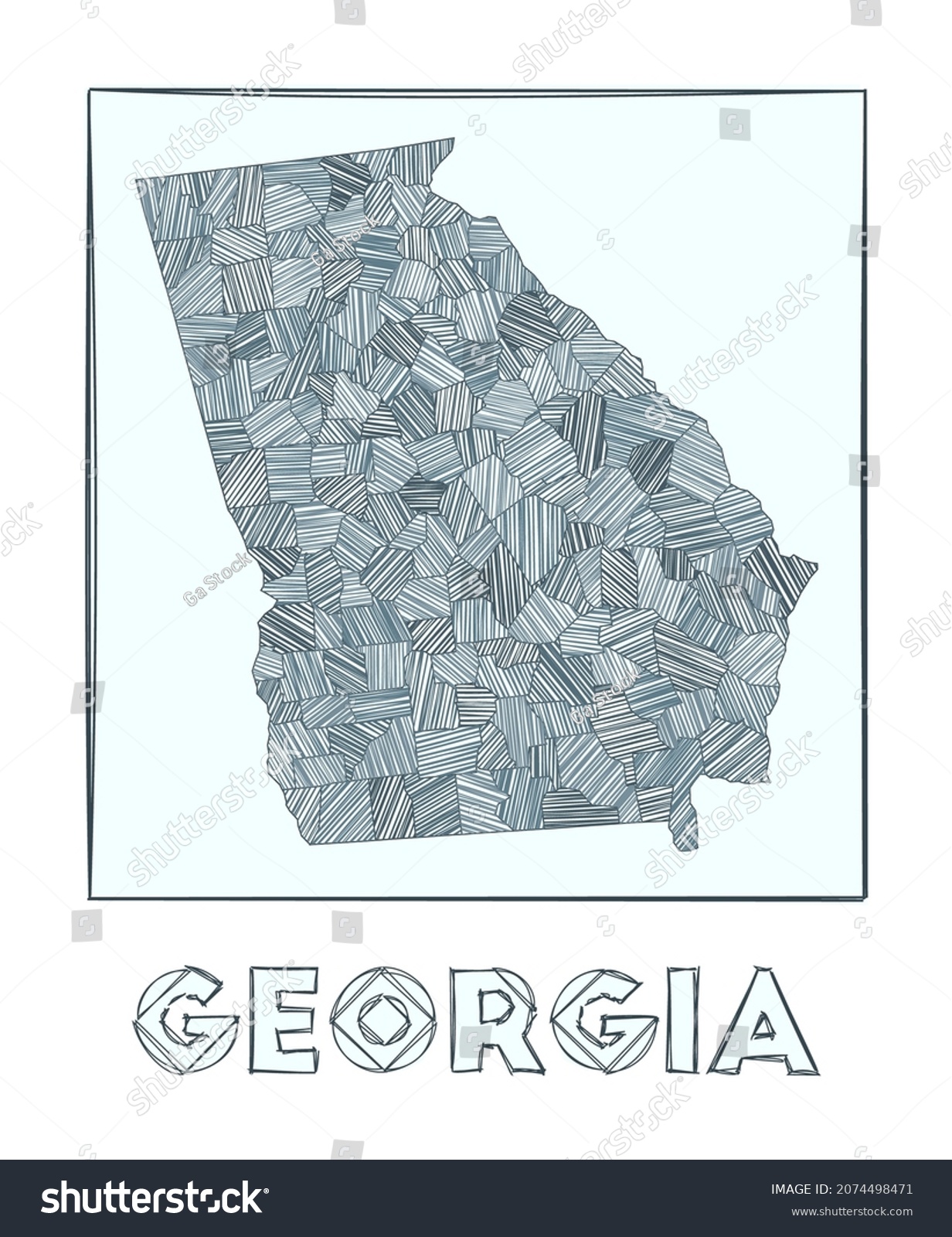 Sketch Map Georgia Grayscale Hand Drawn Stock Vector Royalty Free 2074498471 2521