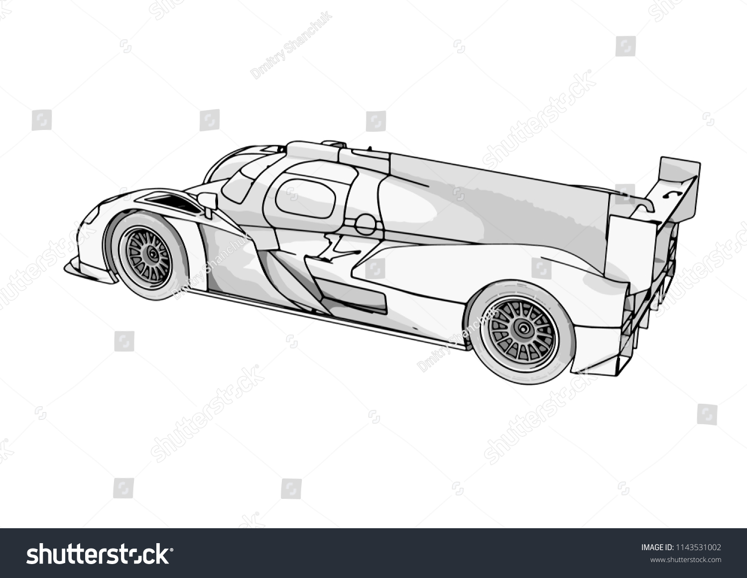 Sketch Race Car Vector Stock Vector (Royalty Free) 1143531002 ...