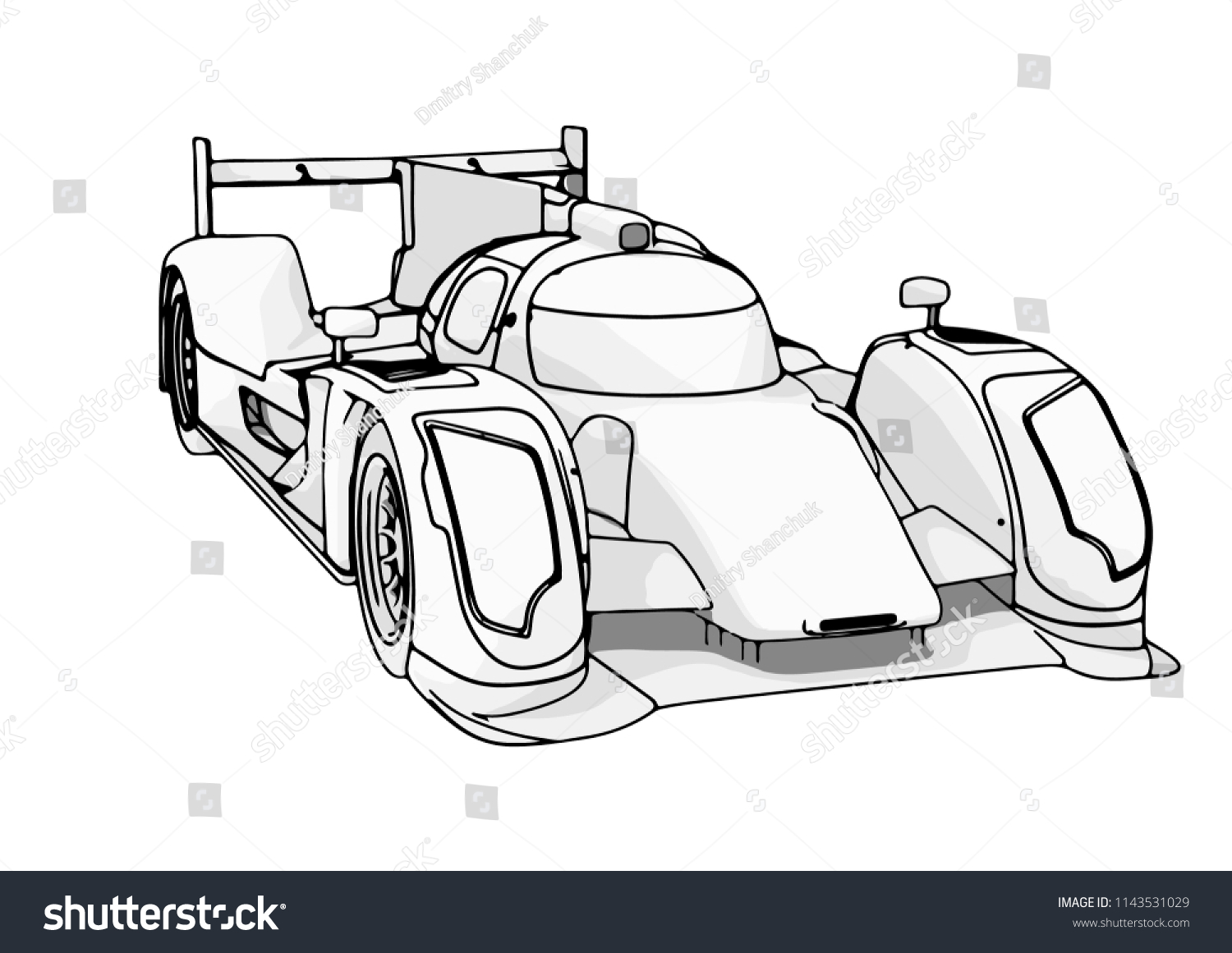 Sketch Race Car Vector Stock Vector (Royalty Free) 1143531029 ...