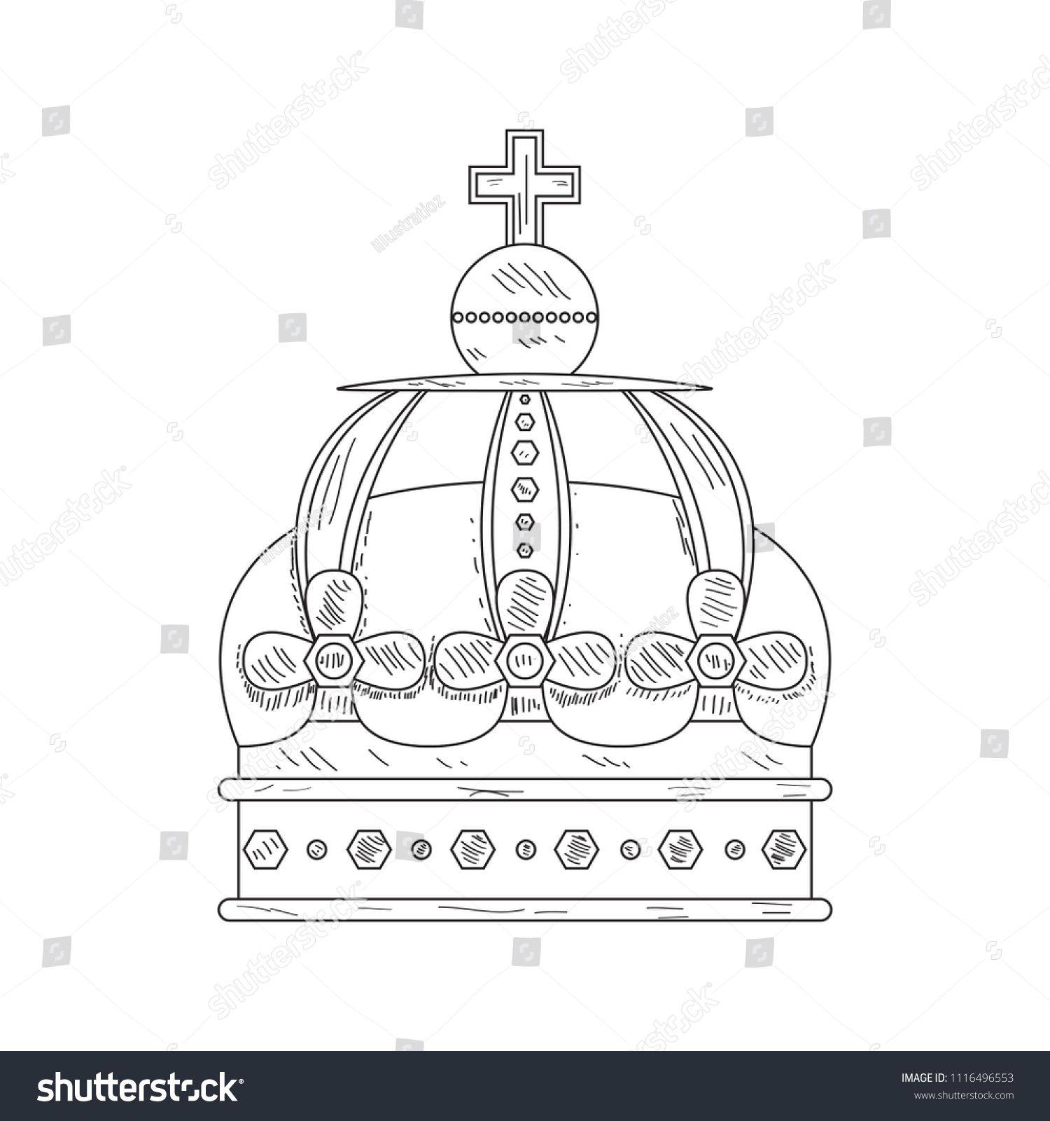 Sketch Royal Crown Stock Vector (Royalty Free) 1116496553 | Shutterstock