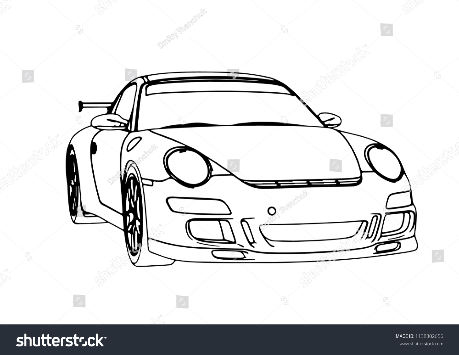 Sketch Sports Car Vector Stock Vector (Royalty Free) 1138302656